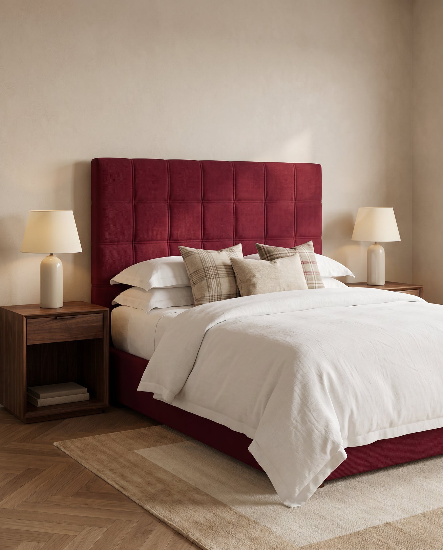 Justine upholstered headboard EON-HB093 – bedroom lifestyle view