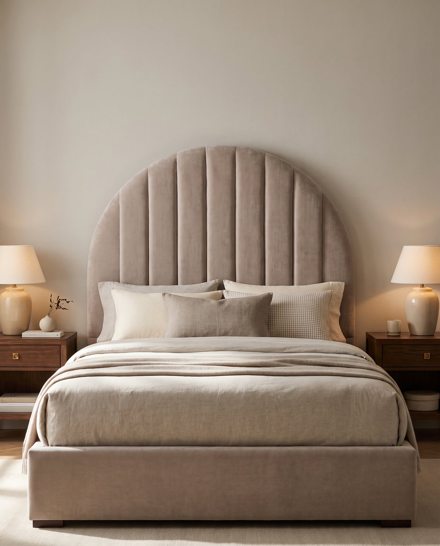 Celeste upholstered headboard EON-HB008 – bedroom lifestyle view
