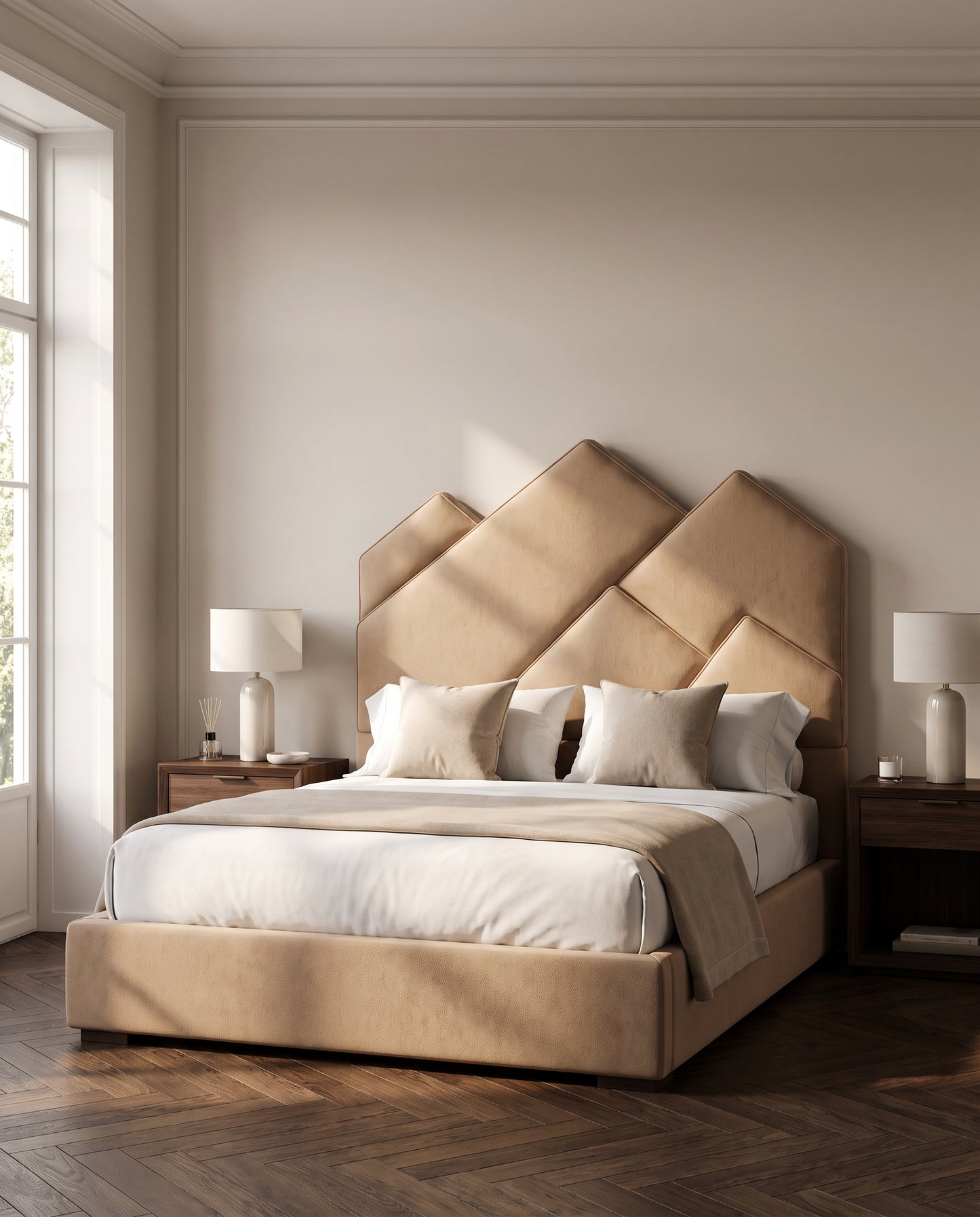 Lark upholstered headboard EON-HB141 – bedroom lifestyle view
