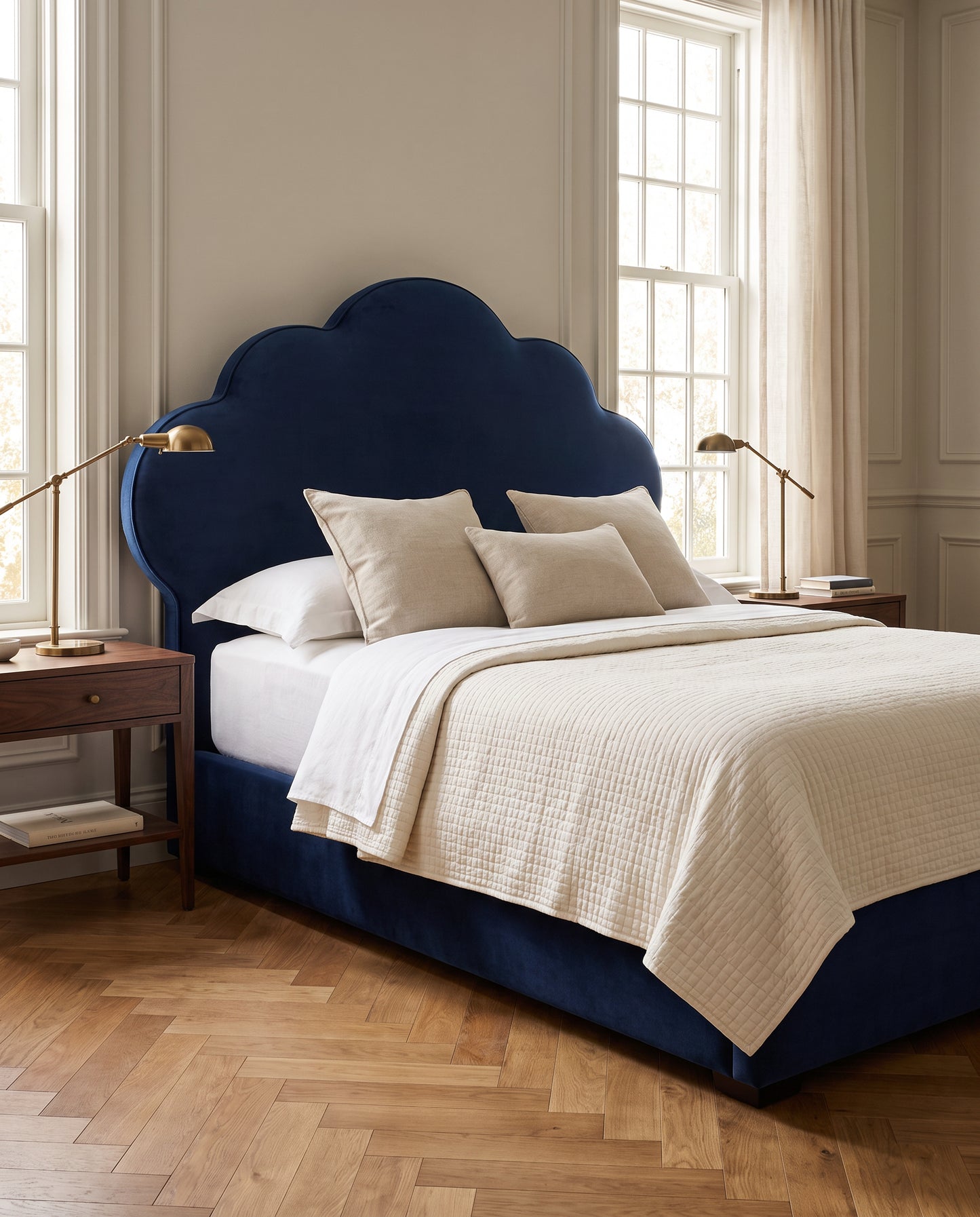 Harlow upholstered headboard EON-HB091 – bedroom lifestyle view