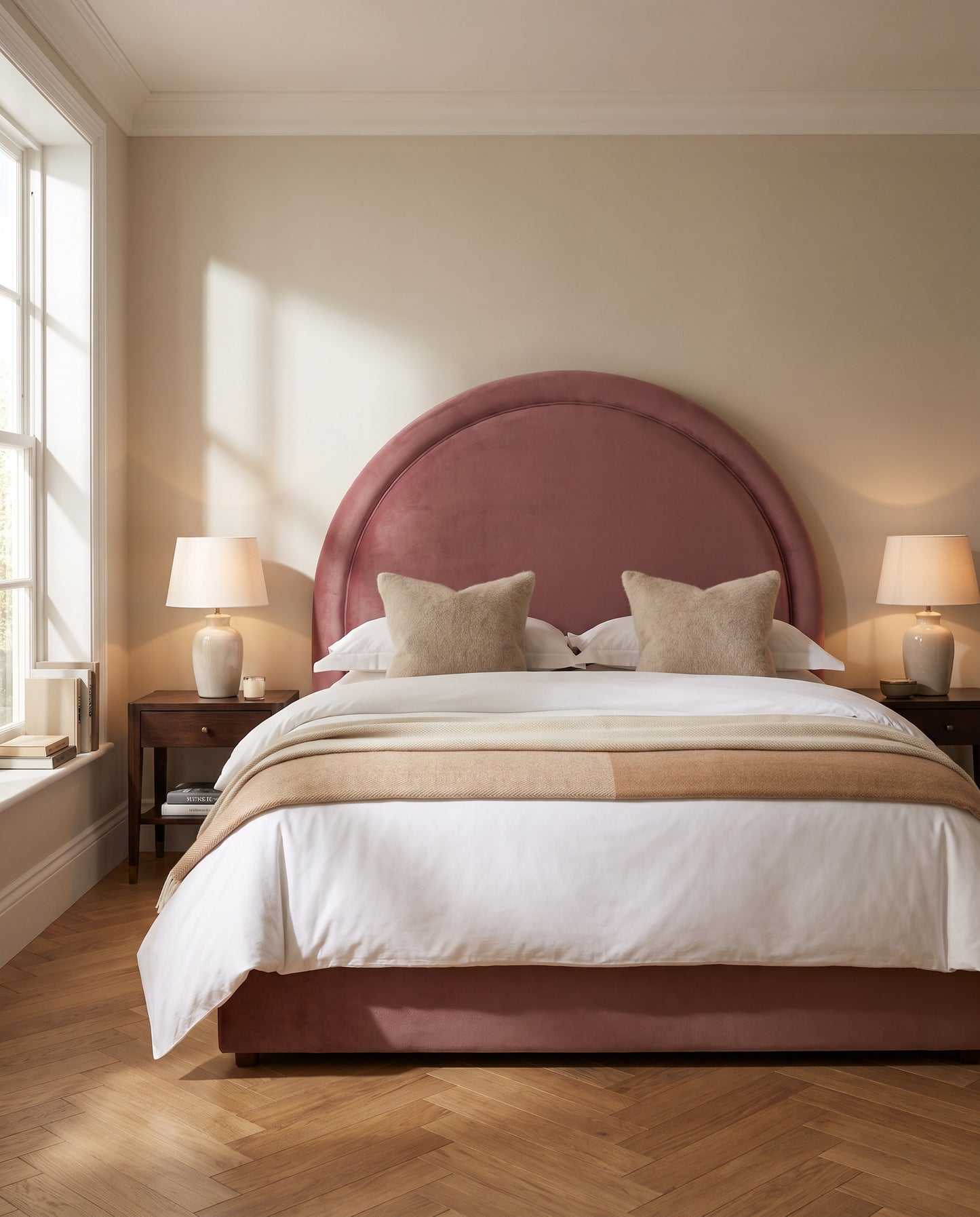 Vivienne upholstered headboard EON-HB002 – bedroom lifestyle view