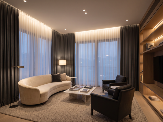 Luxury Layered Curtains in Hong Kong Apartment