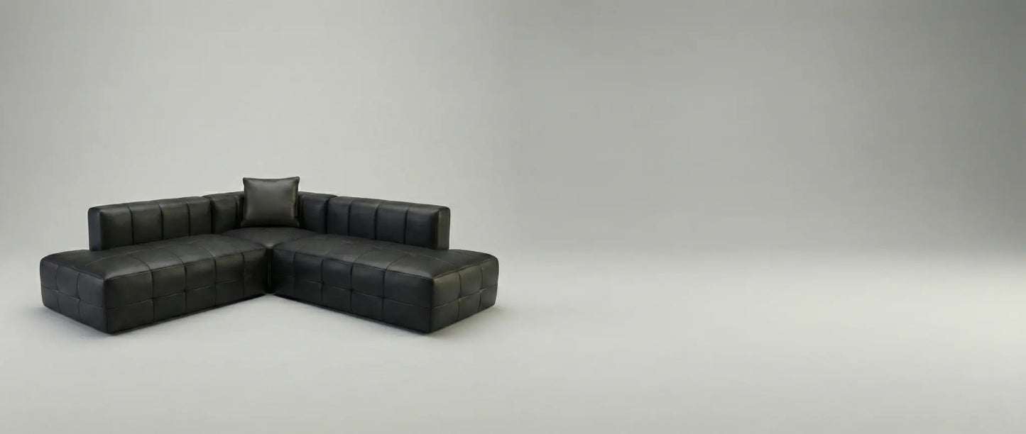 EON-SF008 Noir Modular Sectional - Wide Studio Grey Background