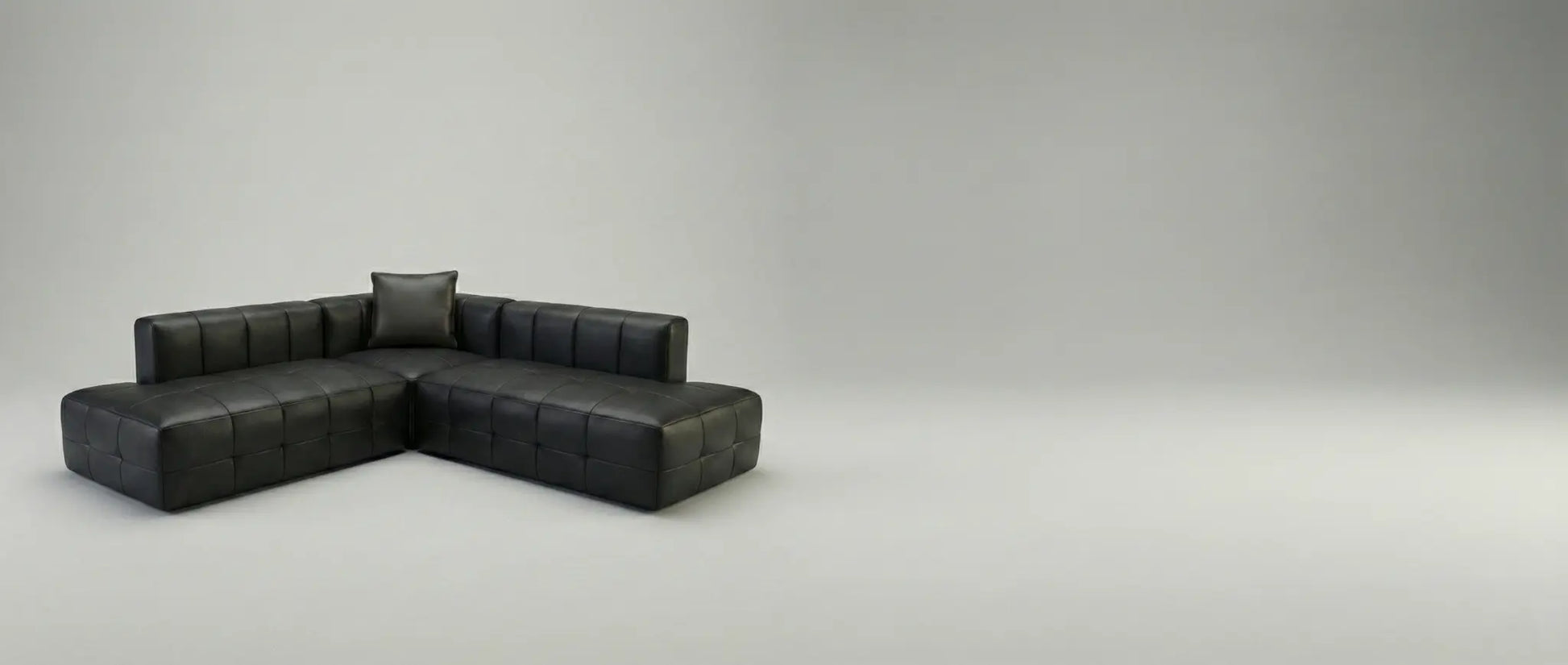 EON-SF008 Noir Modular Sectional - Wide Studio Grey Background