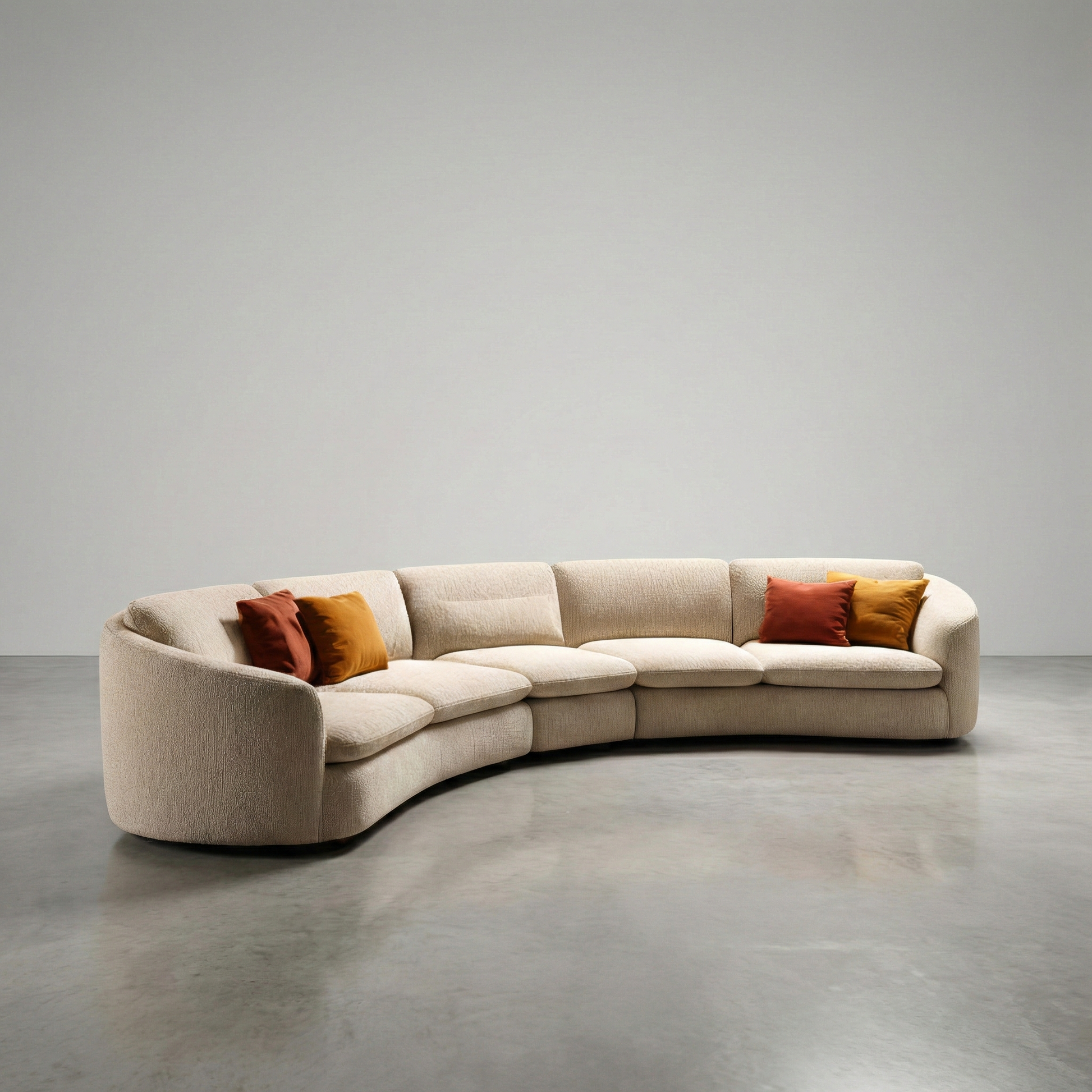EON-SF010 Luna Curved Sectional - Studio Grey 3/4 Angle