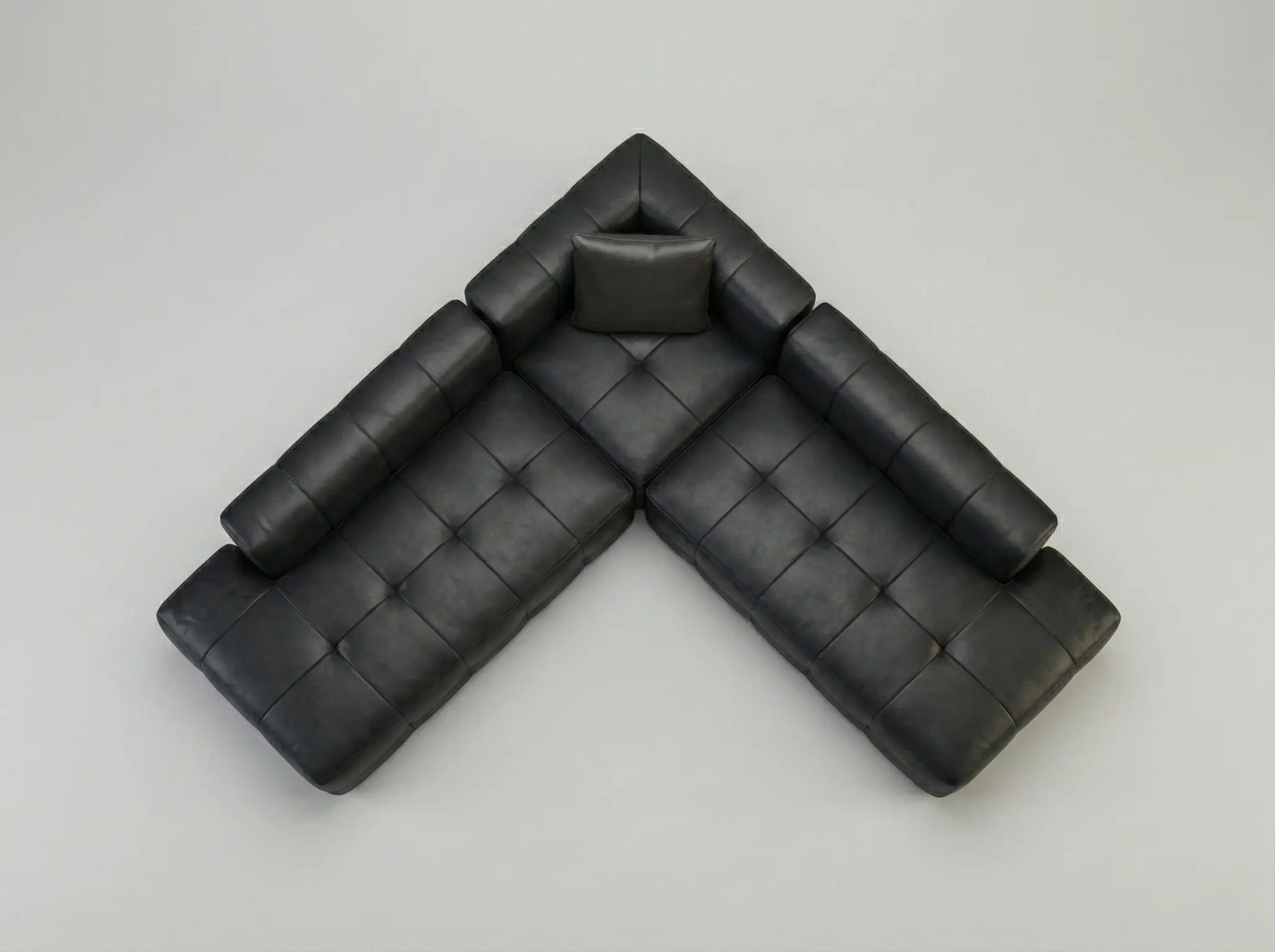 EON-SF008 Noir Modular Sectional - Top View Grey Background