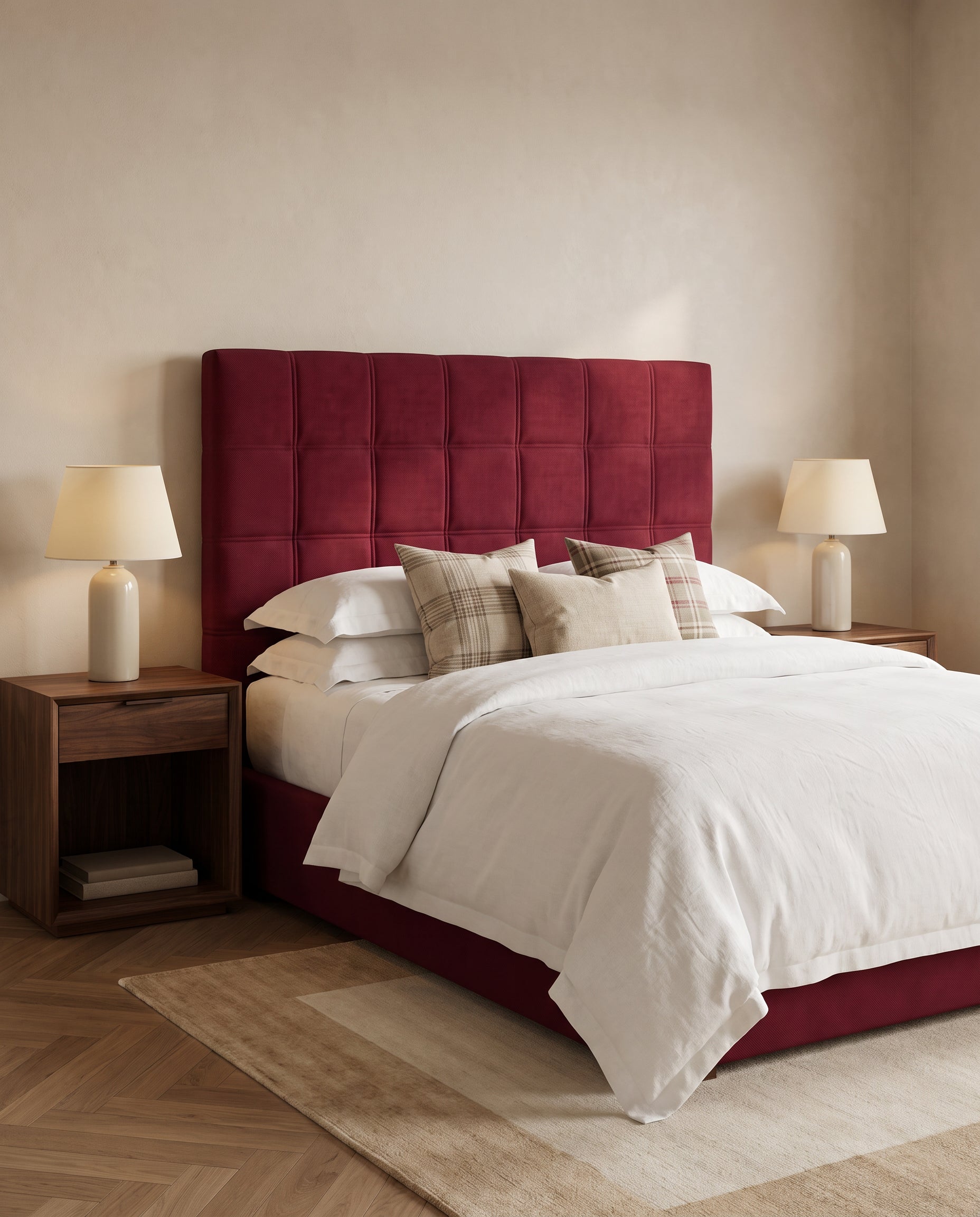 Justine upholstered headboard EON-HB093 – bedroom lifestyle view