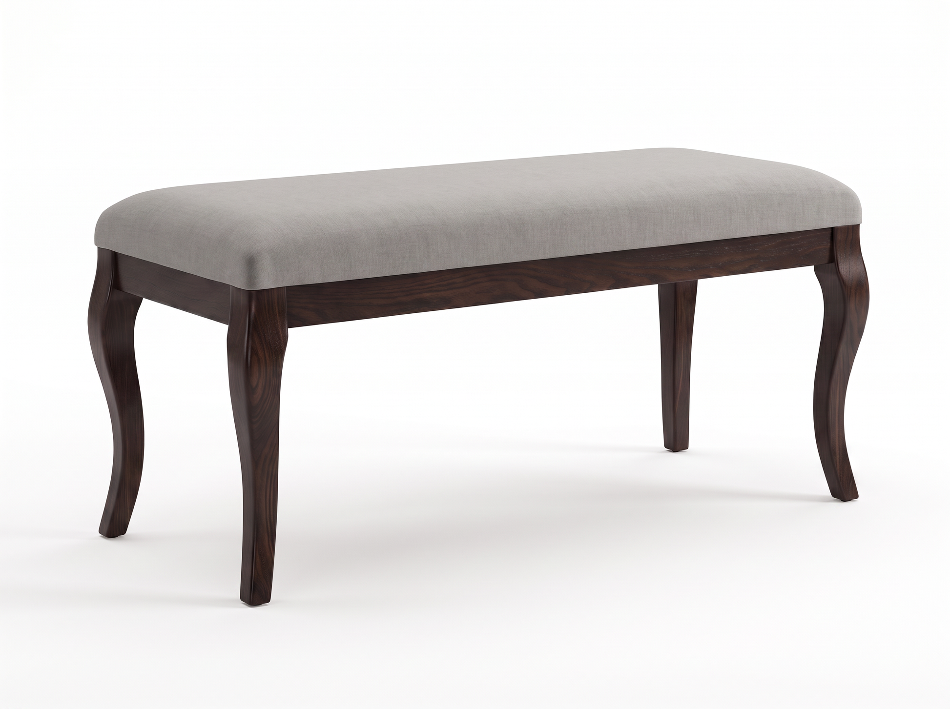 EON-BN011 Cecile Cabriole Bench - Dove Grey