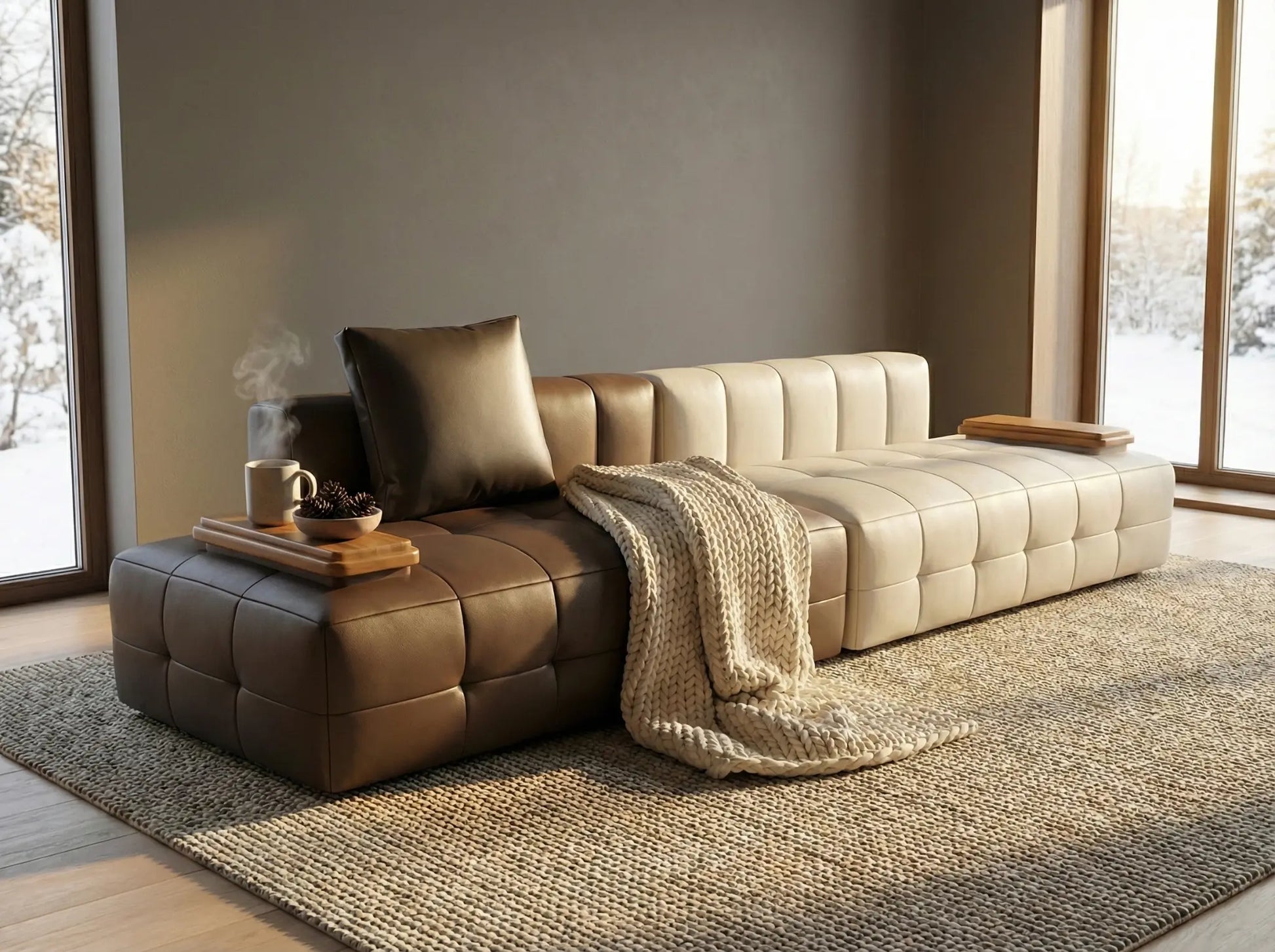 EON-SF009 Duality Modular Sofa - Winter Cabin Side View