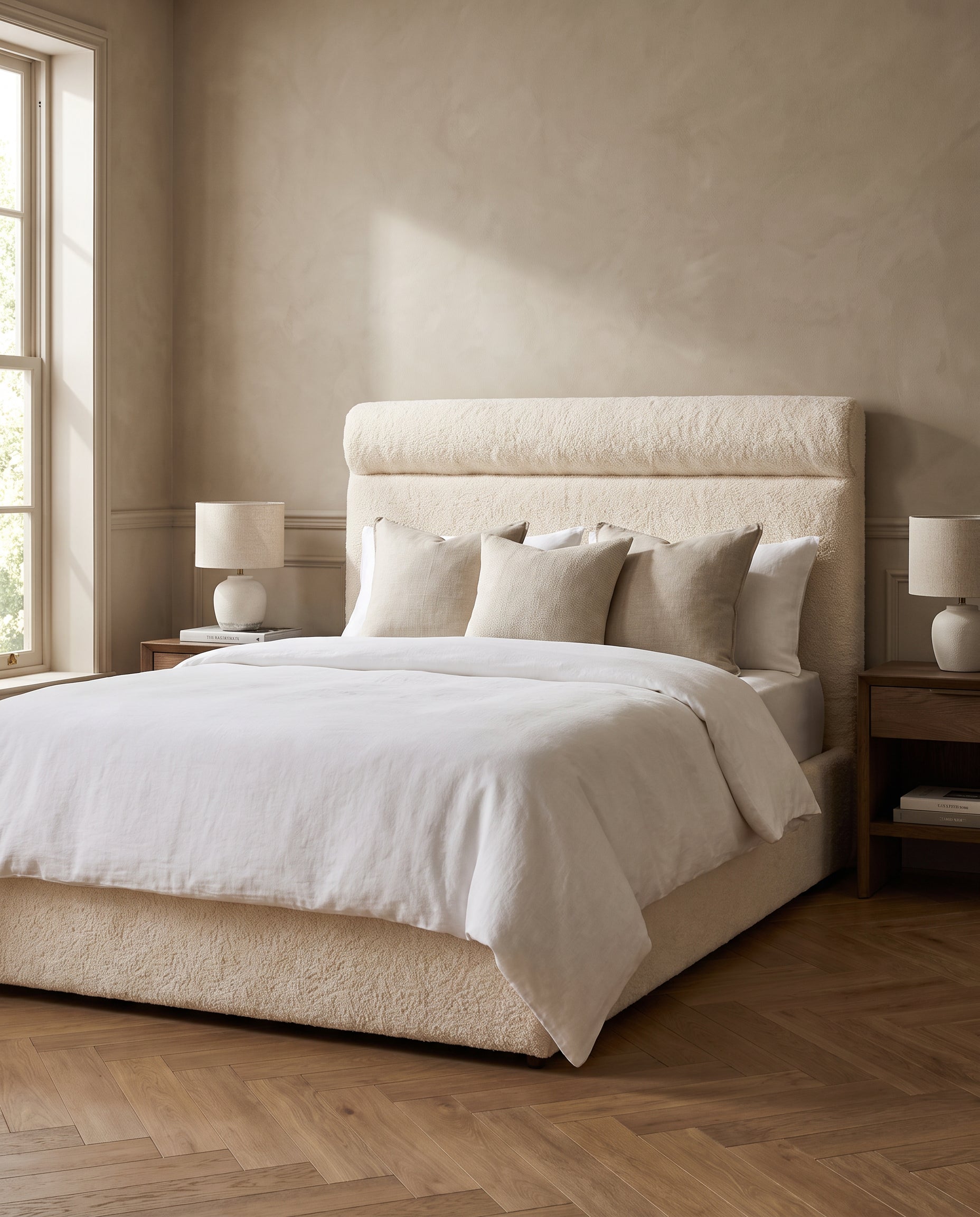 Winter upholstered headboard EON-HB057 – bedroom lifestyle view