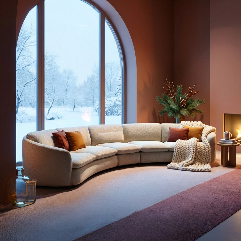 EON-SF010 Luna Curved Sectional - Winter Arched Window