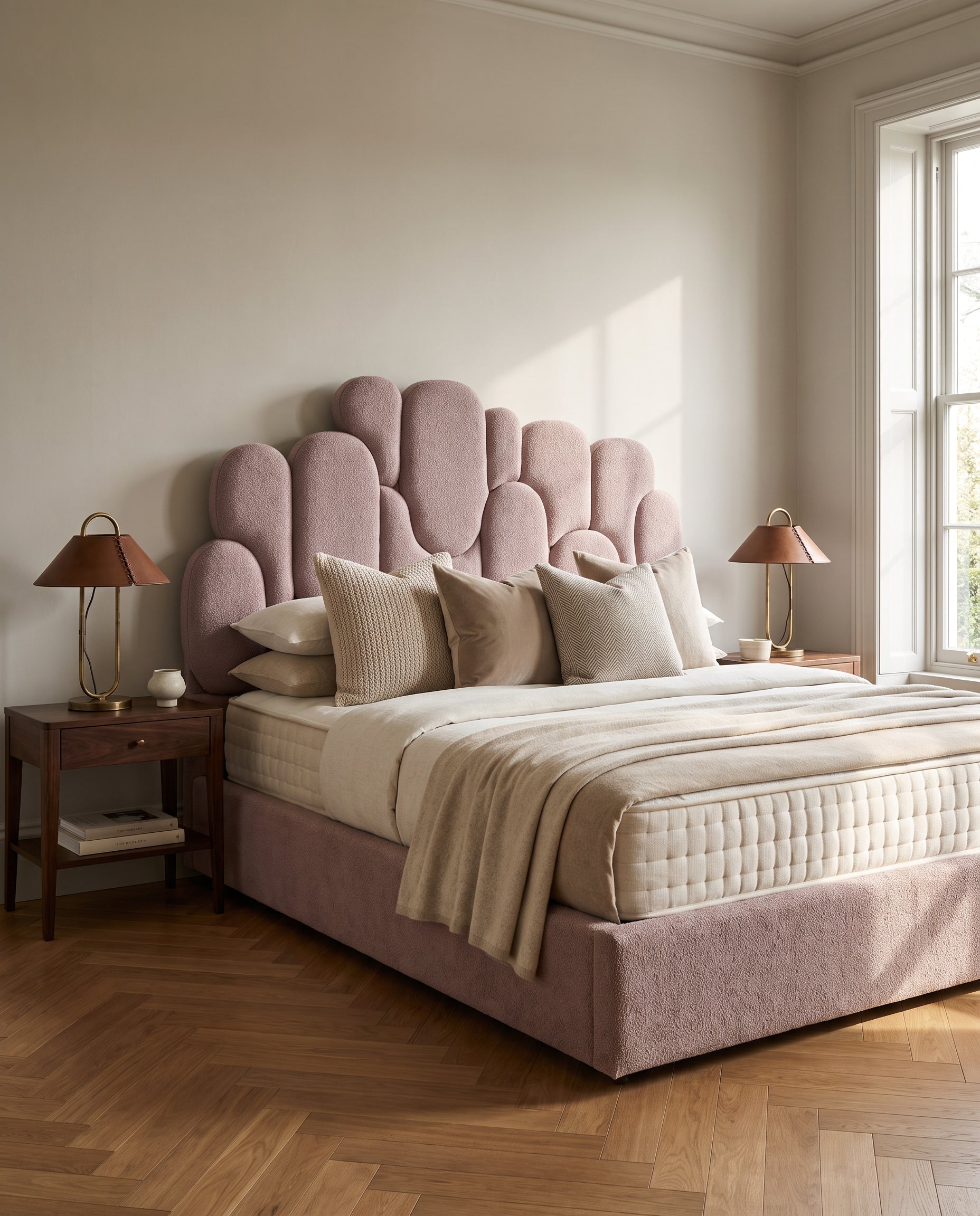 Renée upholstered headboard EON-HB145 – bedroom lifestyle view