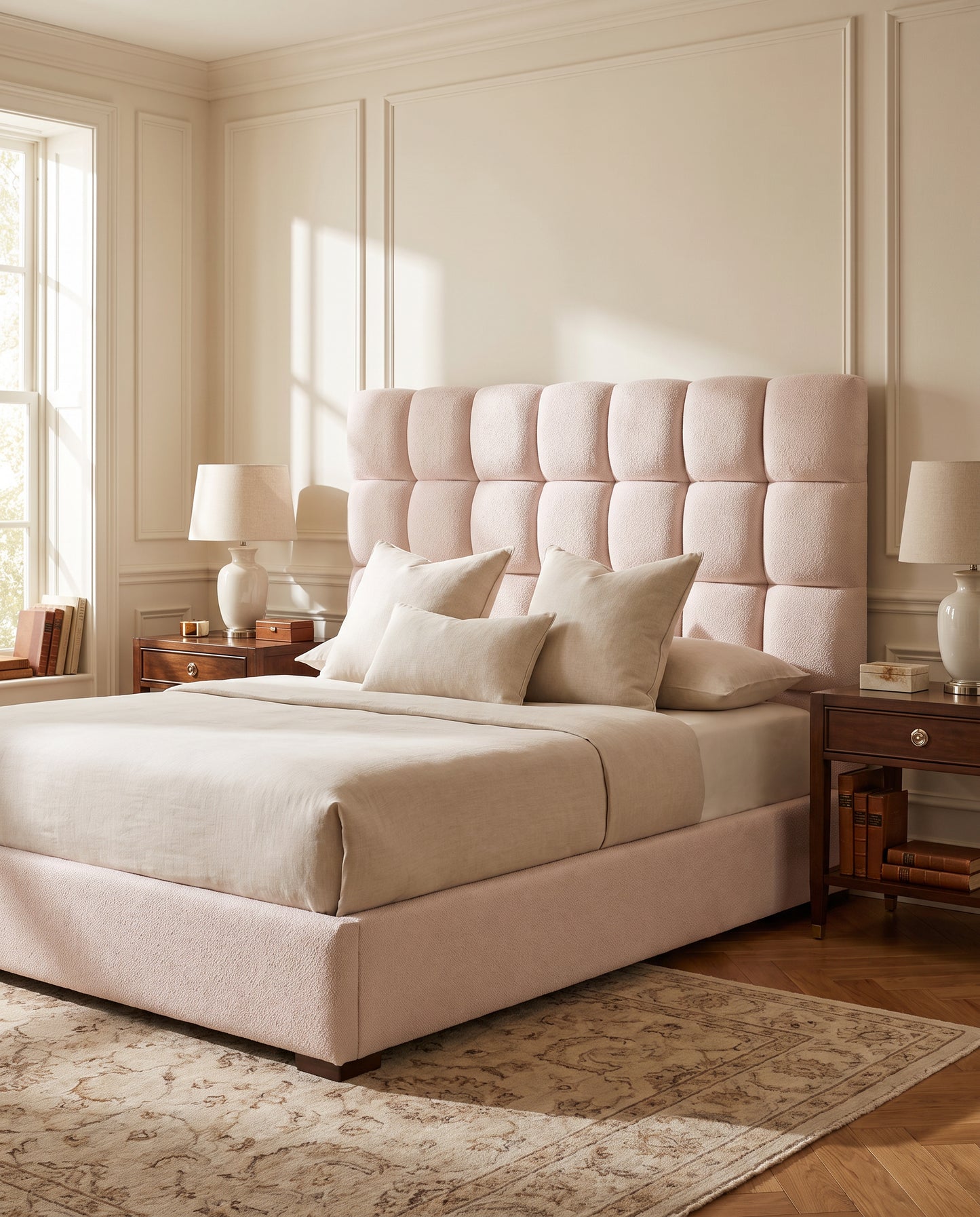 Estelle upholstered headboard EON-HB124 – bedroom lifestyle view