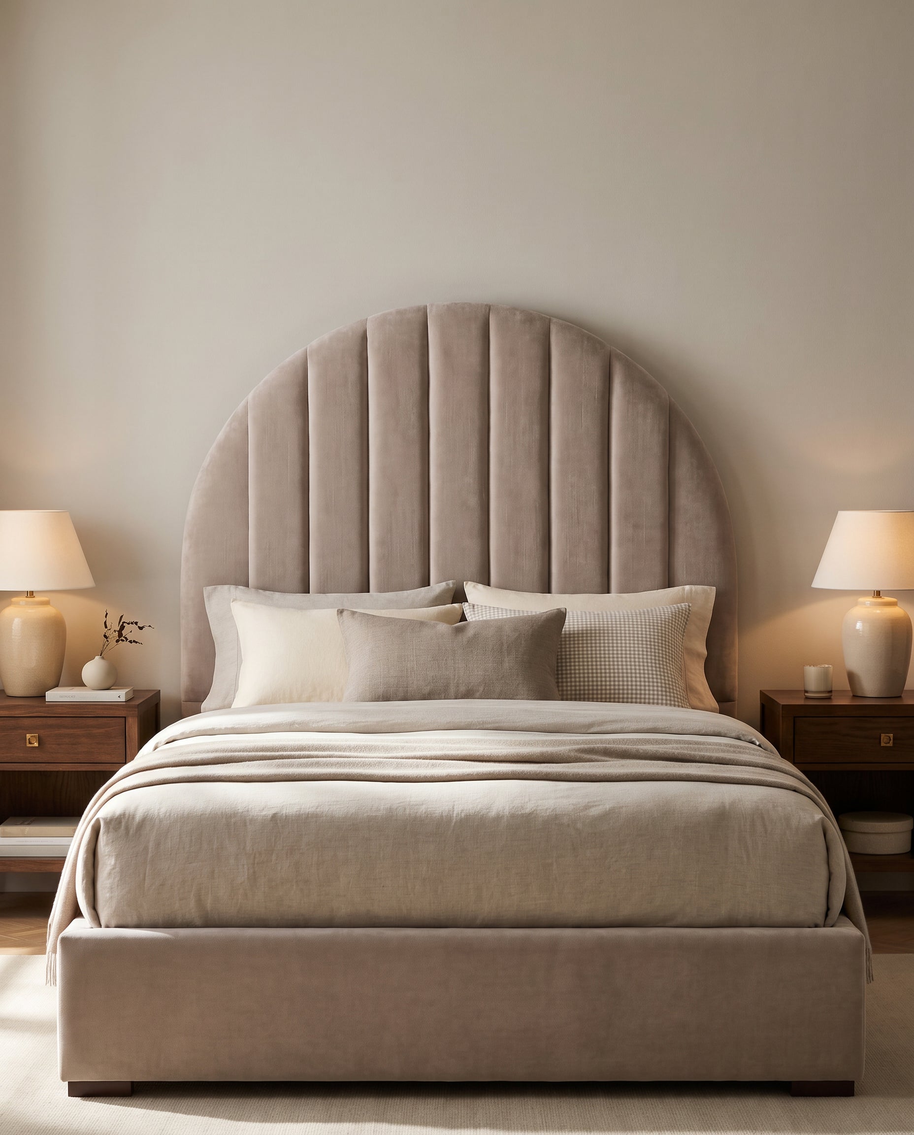 Celeste upholstered headboard EON-HB008 – bedroom lifestyle view