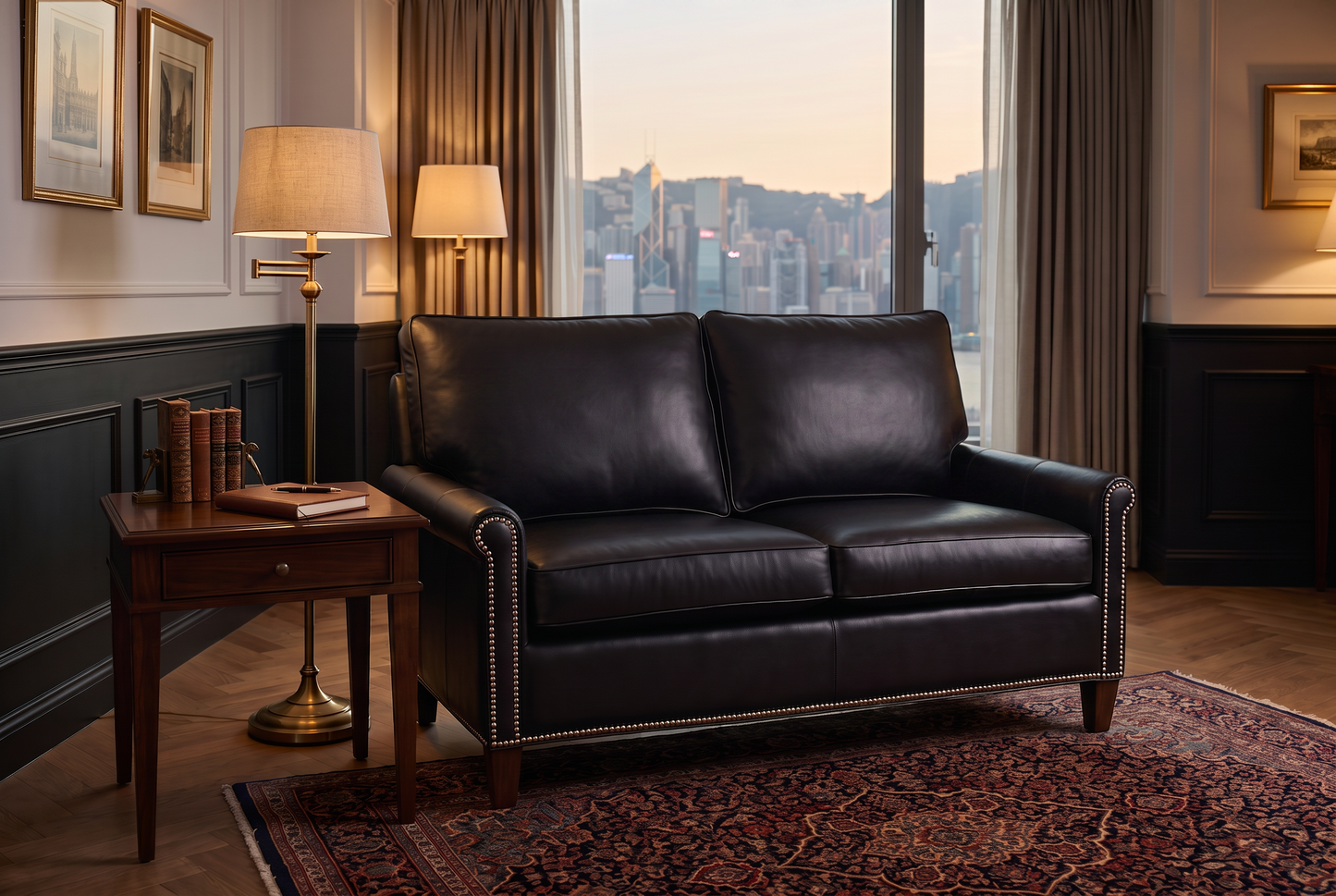 EON-SF005 Churchill Nailhead Loveseat - HK Harbour Lifestyle No Cushions