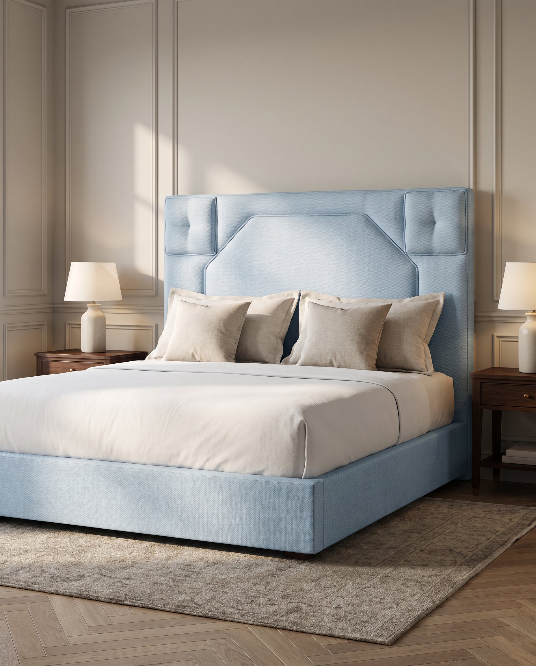 Willa upholstered headboard EON-HB139 – bedroom lifestyle view