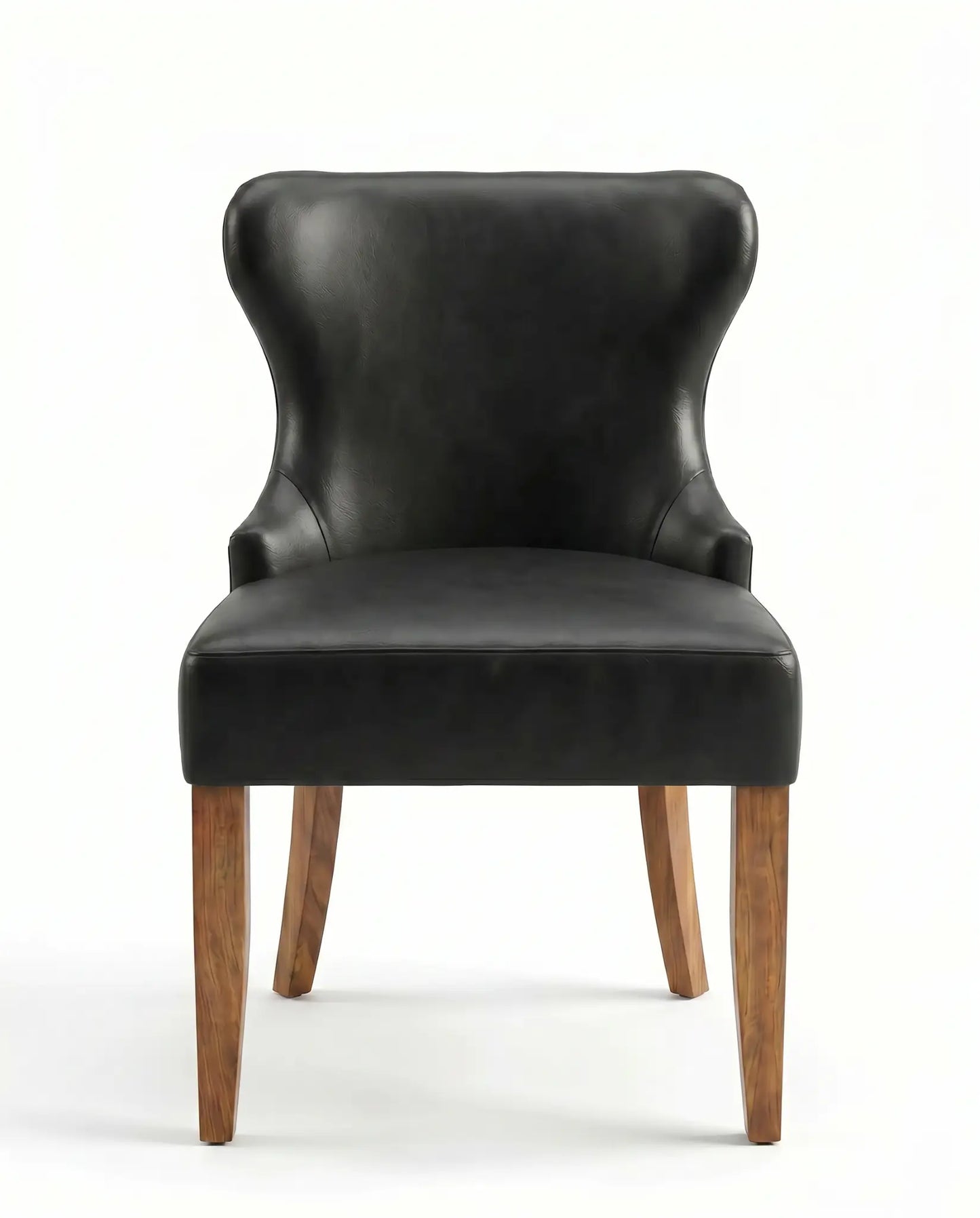 Dominic (EON-CH016) - Smooth Black Leather Modern Dining Chair