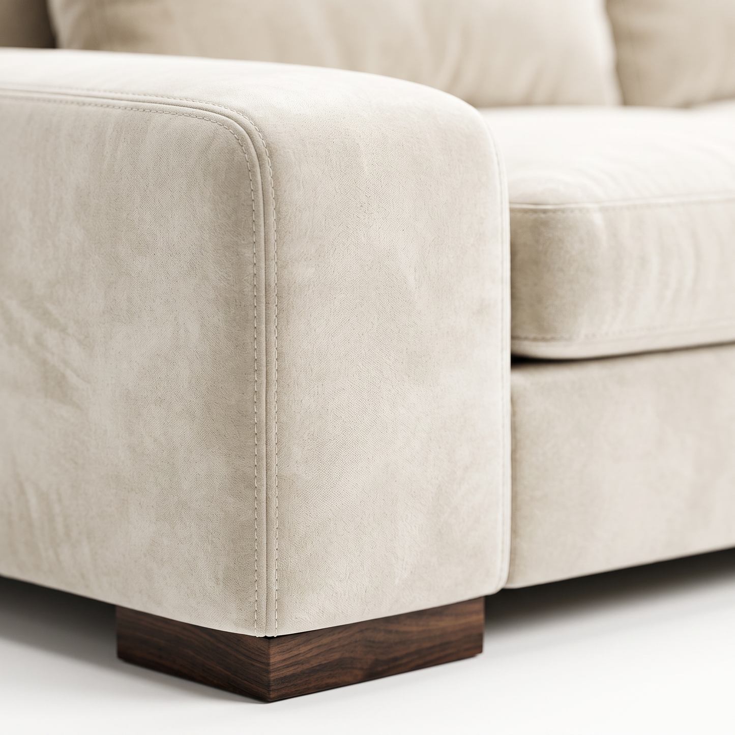 EON-SF012 Ivory Chaise Sectional - Macro Arm Detail