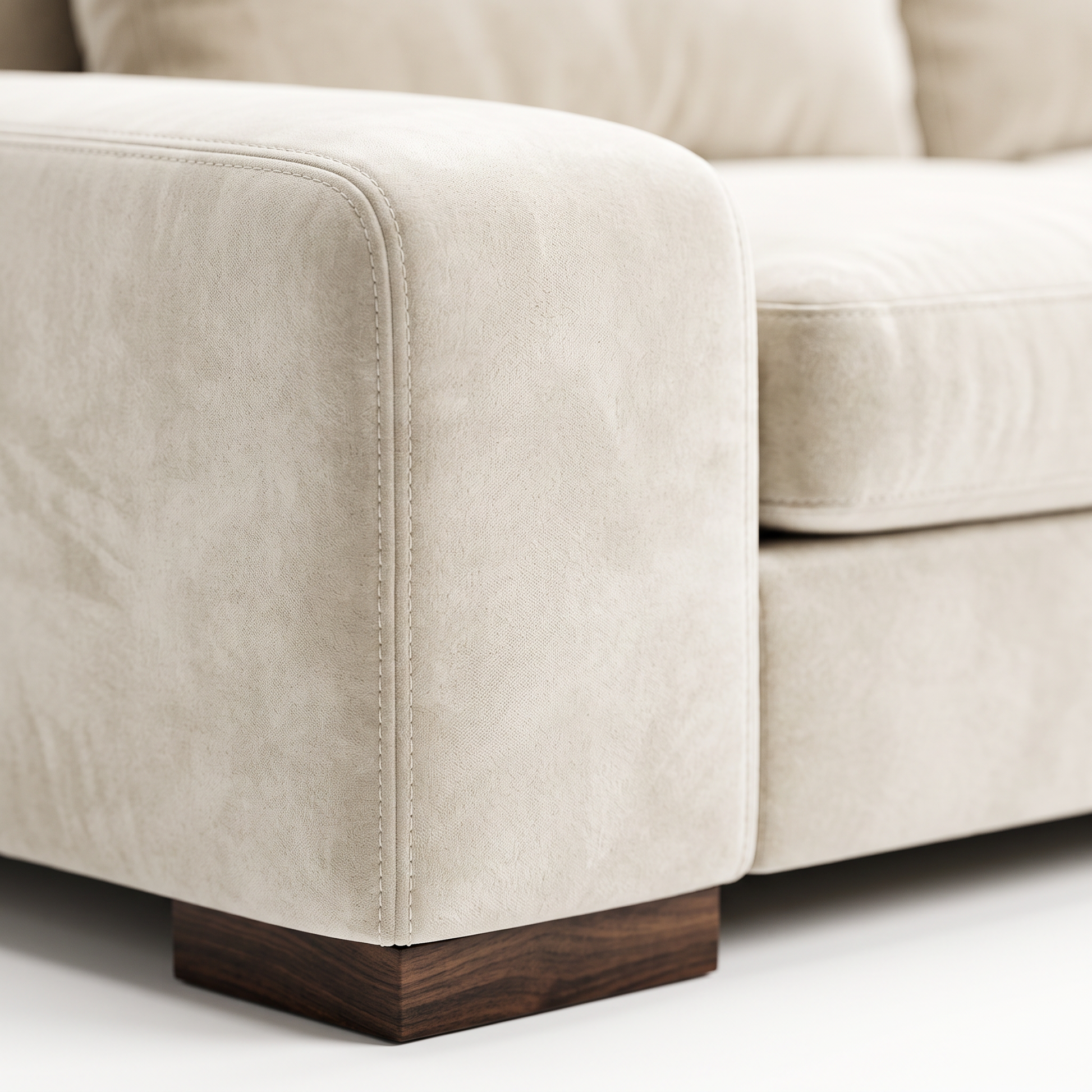 EON-SF012 Ivory Chaise Sectional - Macro Arm Detail