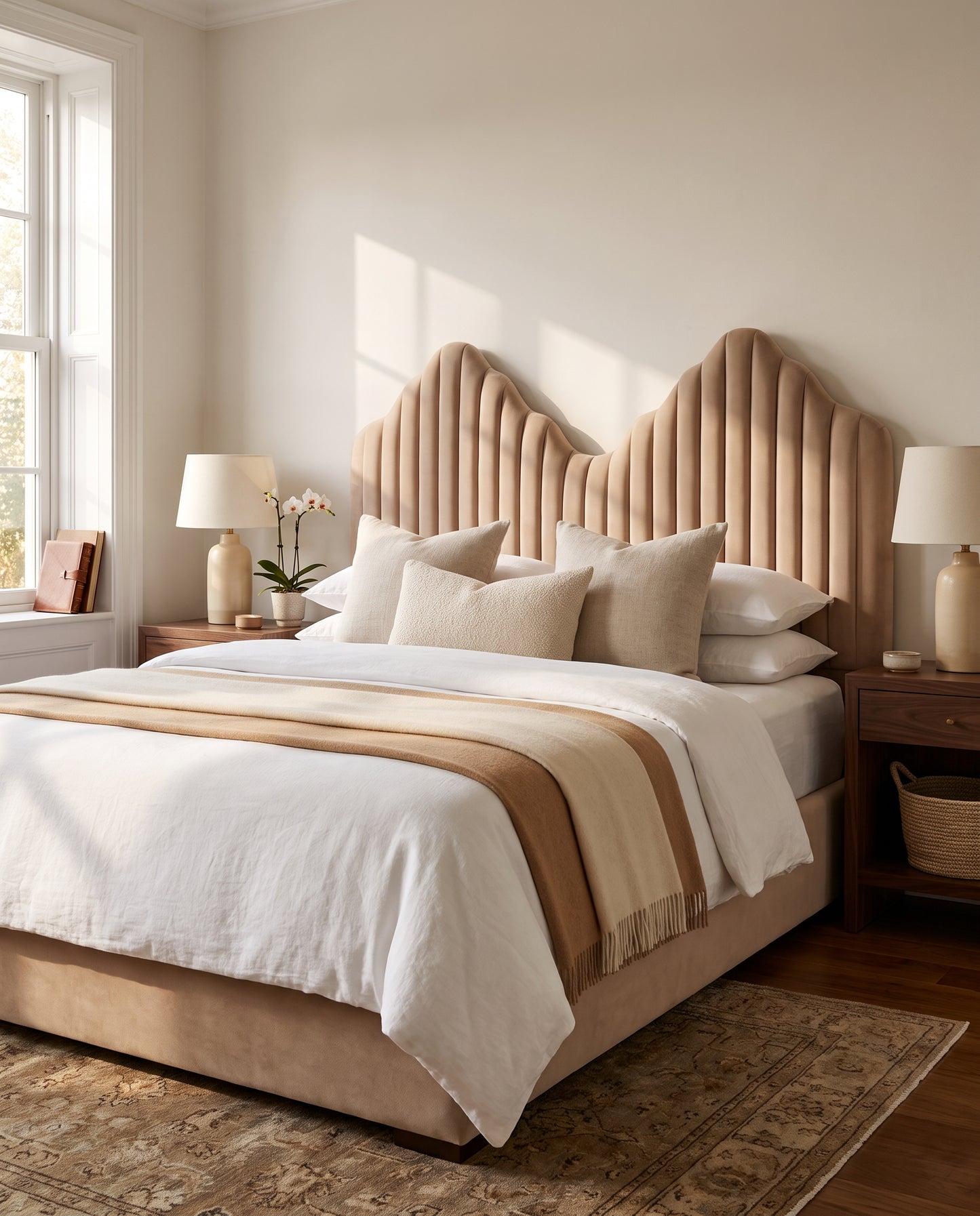 Camille upholstered headboard EON-HB114 – bedroom lifestyle view