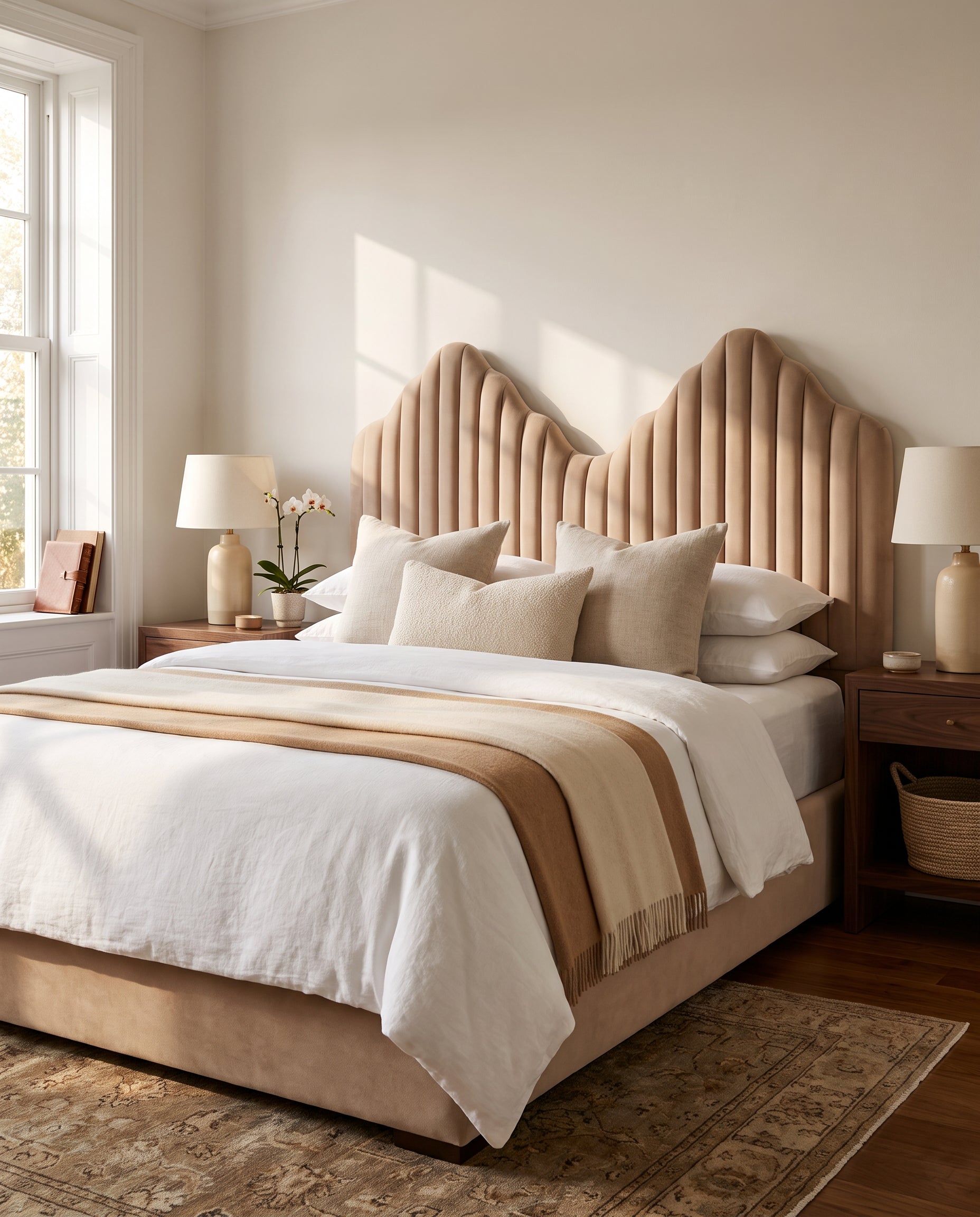 Camille upholstered headboard EON-HB114 – bedroom lifestyle view