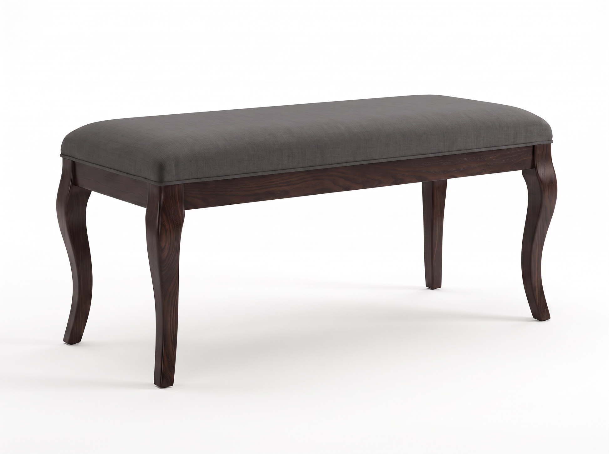 EON-BN011 Cecile Cabriole Bench - Charcoal