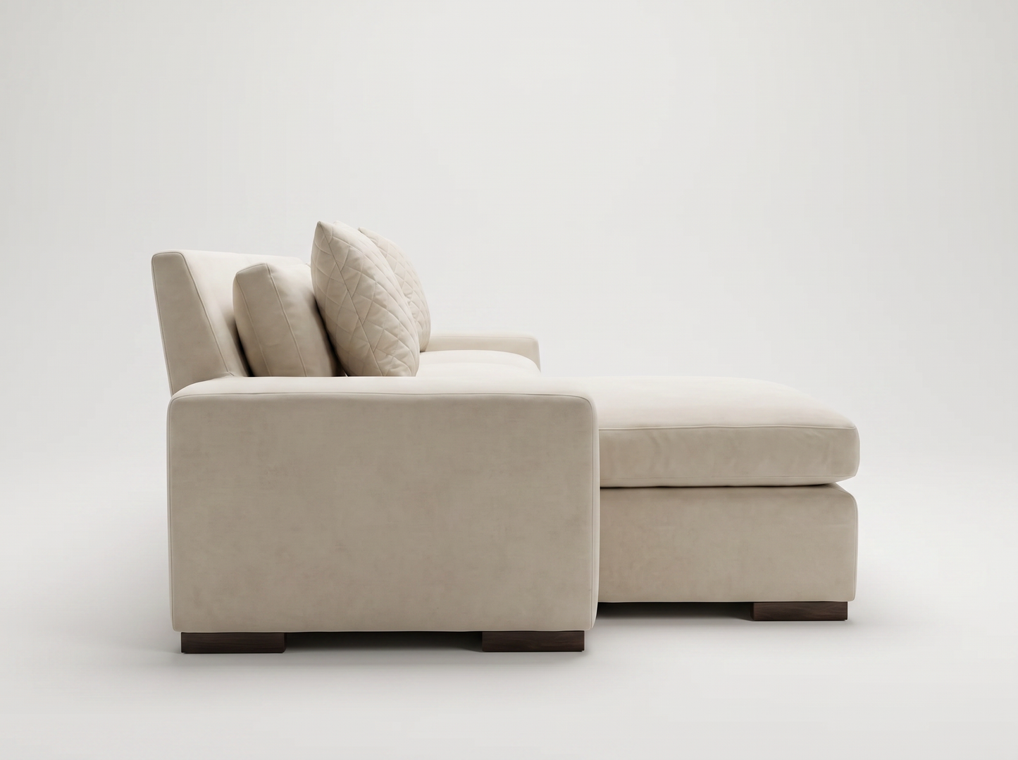 EON-SF012 Ivory Chaise Sectional - Side View