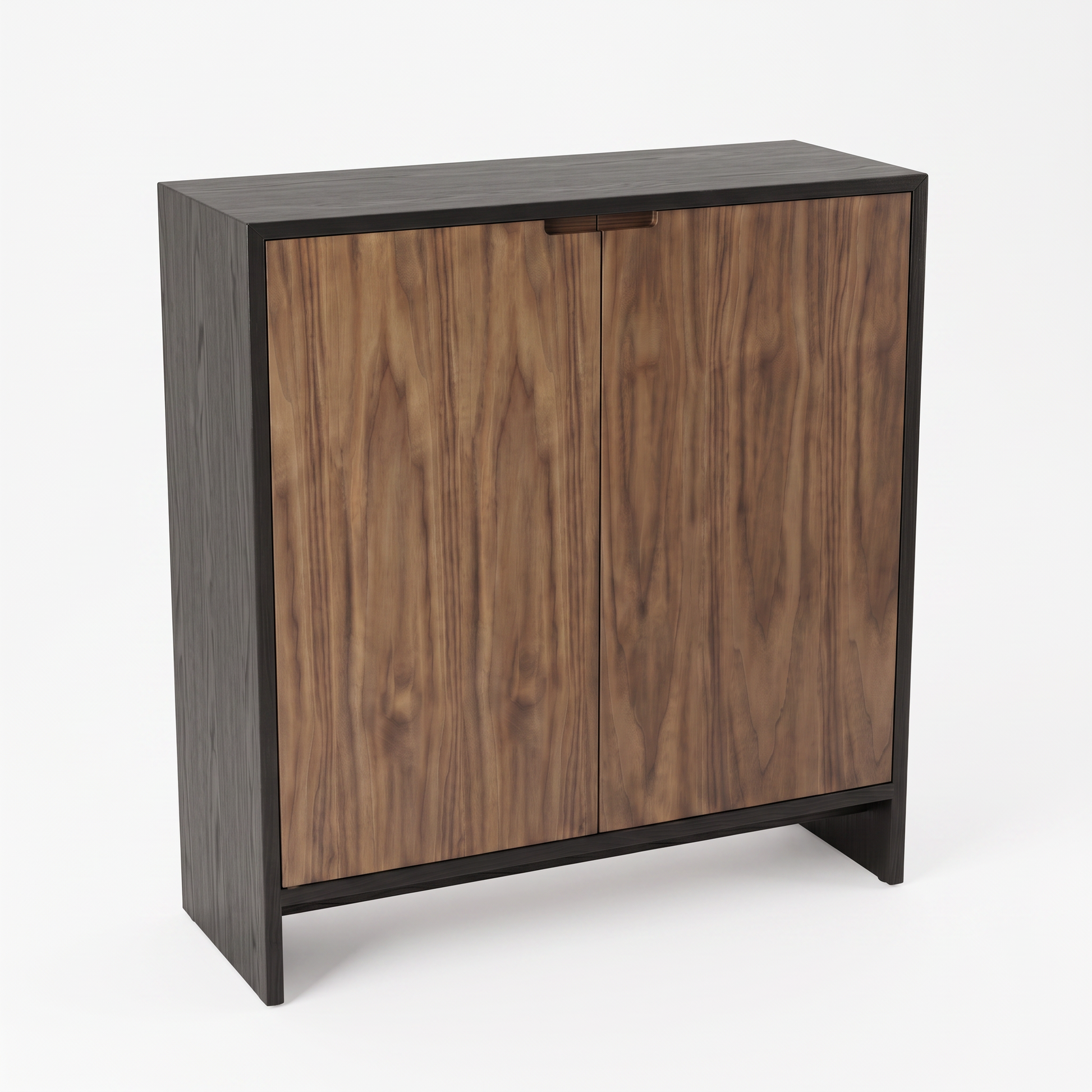 EON-SC001 Raffles Shoe Cabinet - Hero 3/4 Angle Black & Walnut