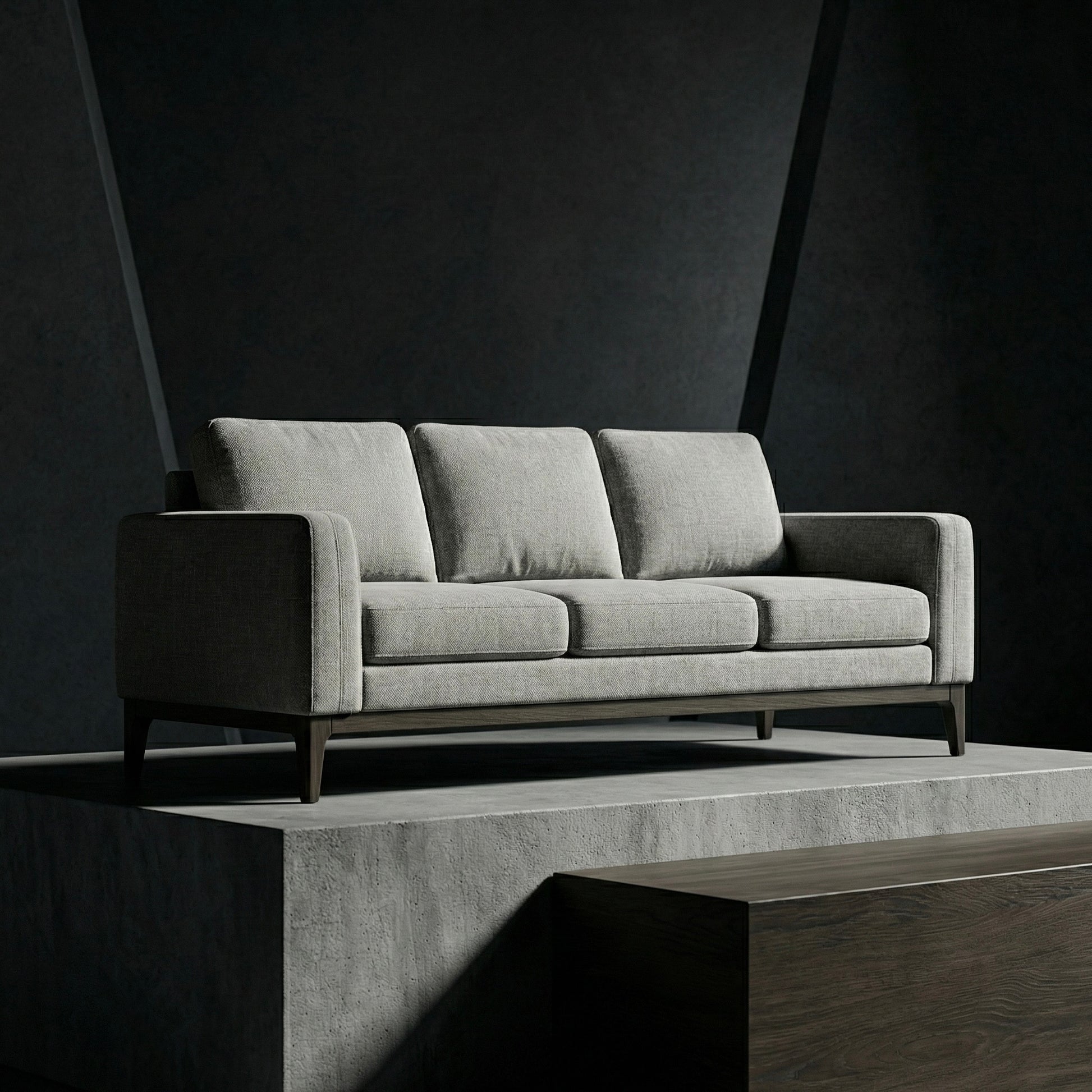 EON-SF011 Sloane 3-Seater Sofa - Studio Grey Front View
