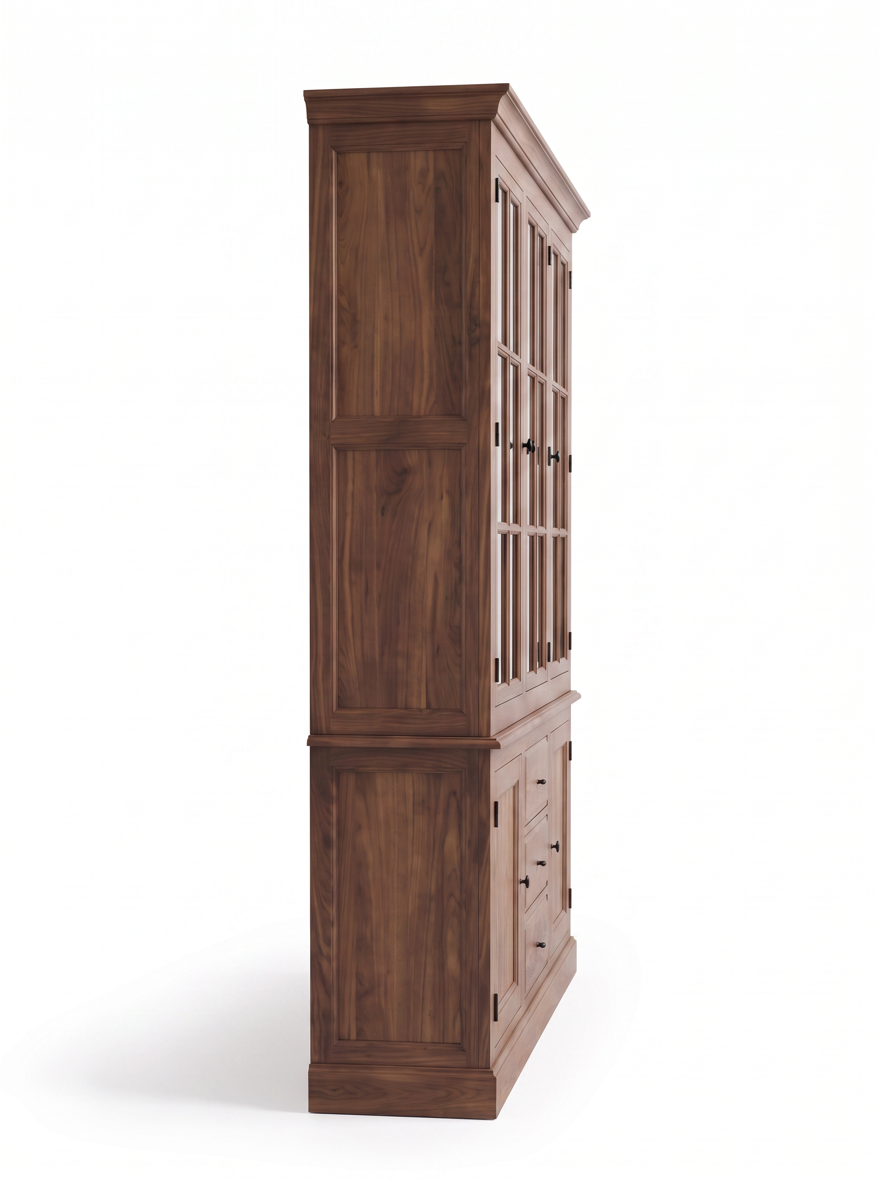 EON-SC002 Emerson Walnut Display Cabinet - Side View