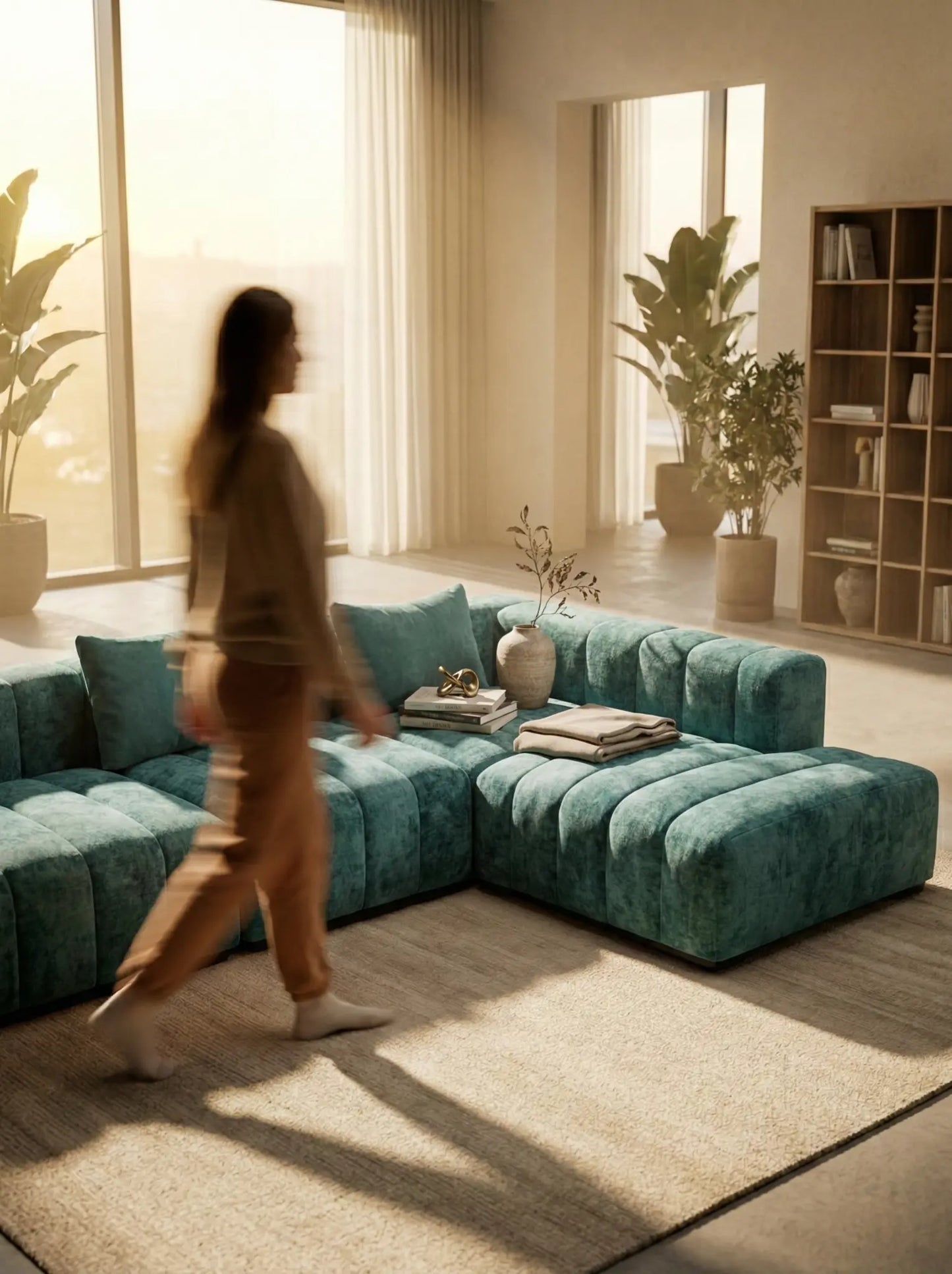 Marina Channel Sectional - Lifestyle with Model