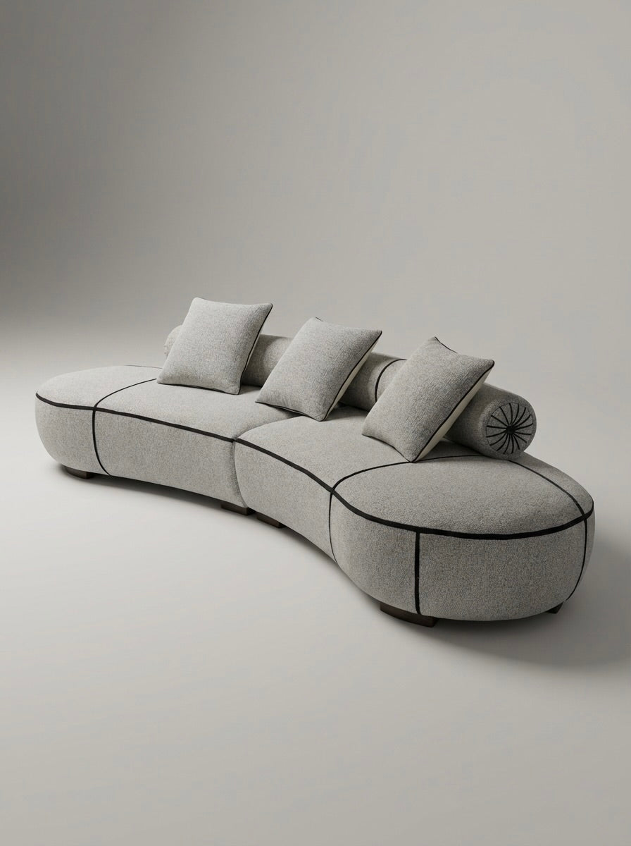 EON-SF013 Orbit Curved Sofa - Dark Studio Detail