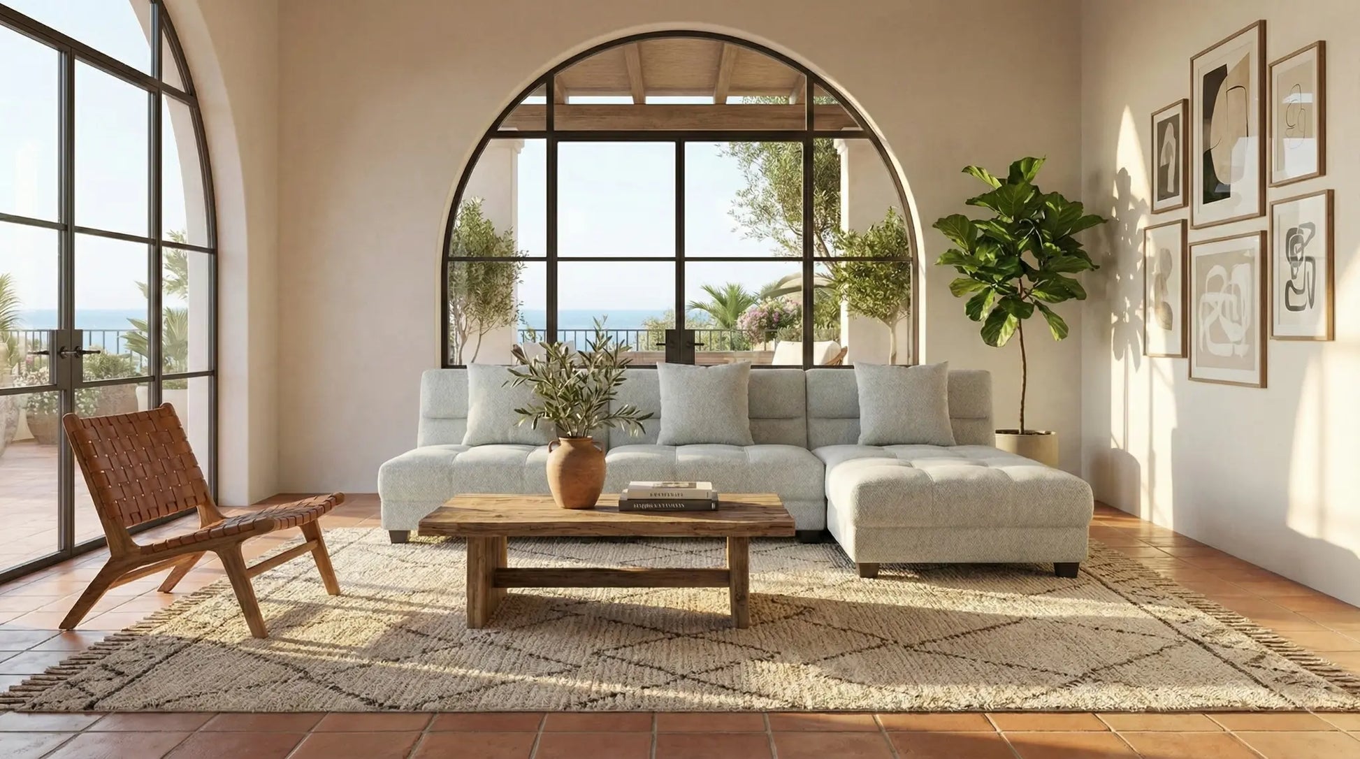 EON-SF015 Cleo Modular Sectional - Studio Grey 3/4 Angle