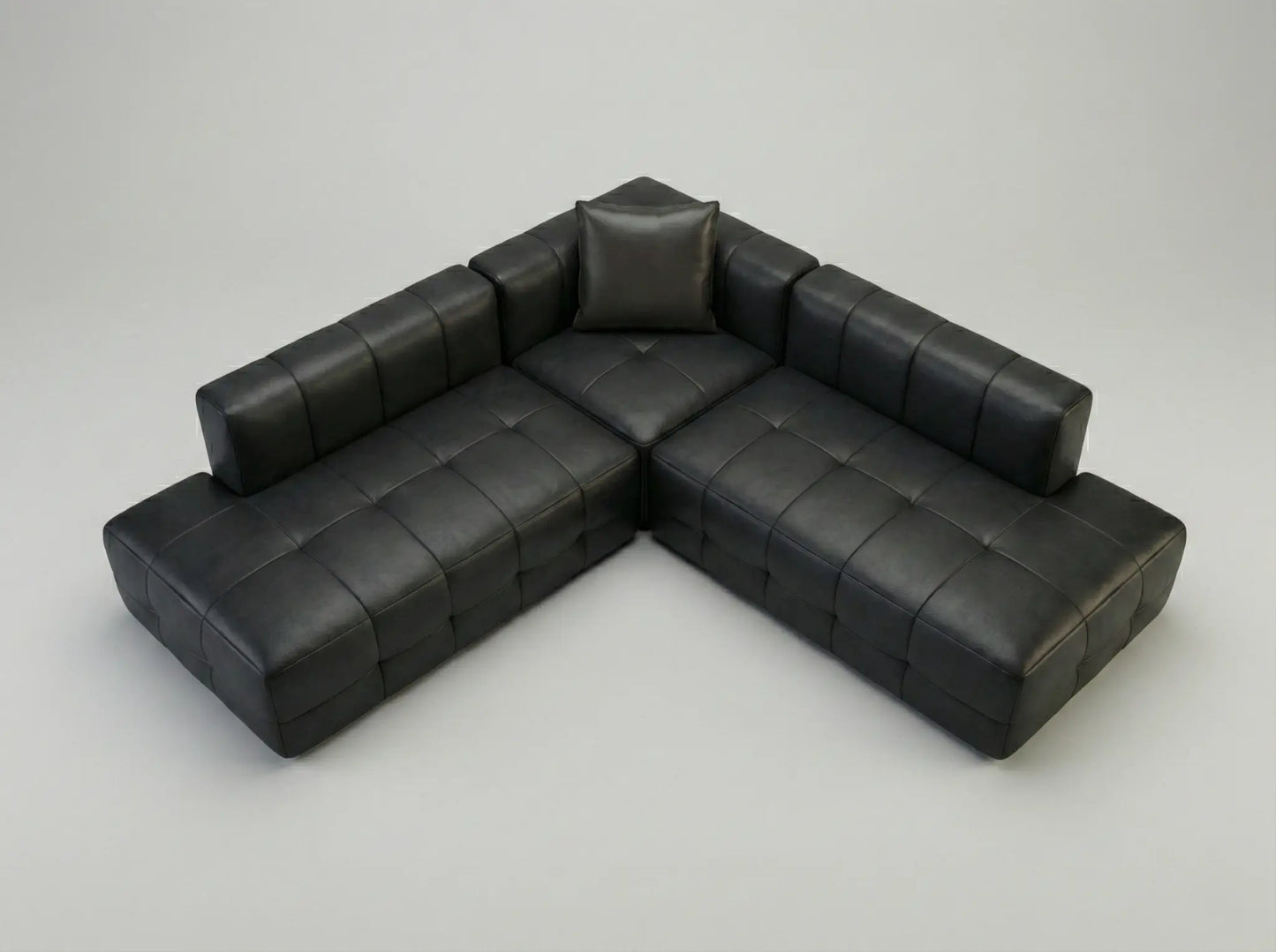 EON-SF008 Noir Modular Sectional - 3/4 Angle Grey Background
