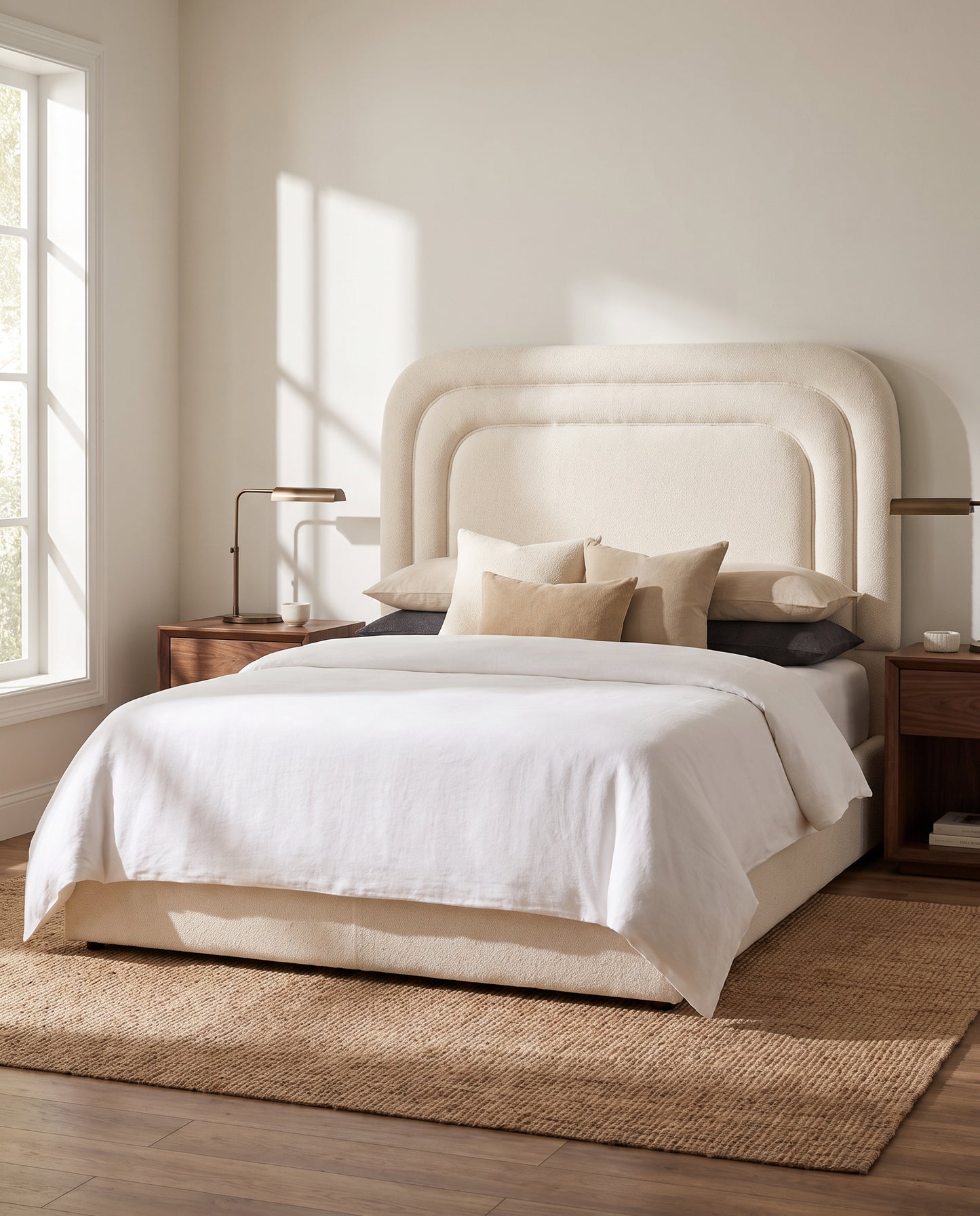 Elodie upholstered headboard EON-HB119 – bedroom lifestyle view