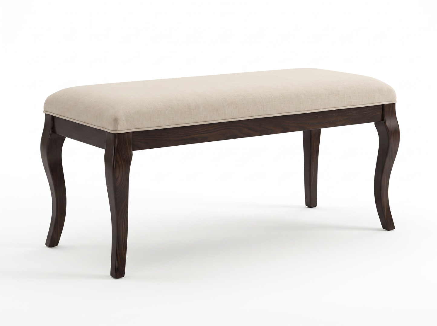 EON-BN011 Cecile Cabriole Bench - Natural Linen Hero
