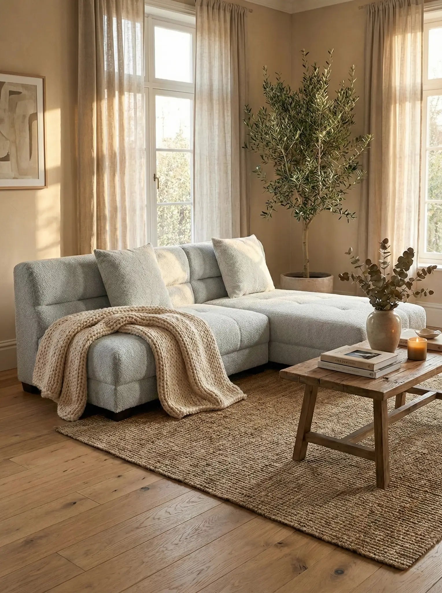 EON-SF015 Cleo Modular Sectional - Studio Grey Side View