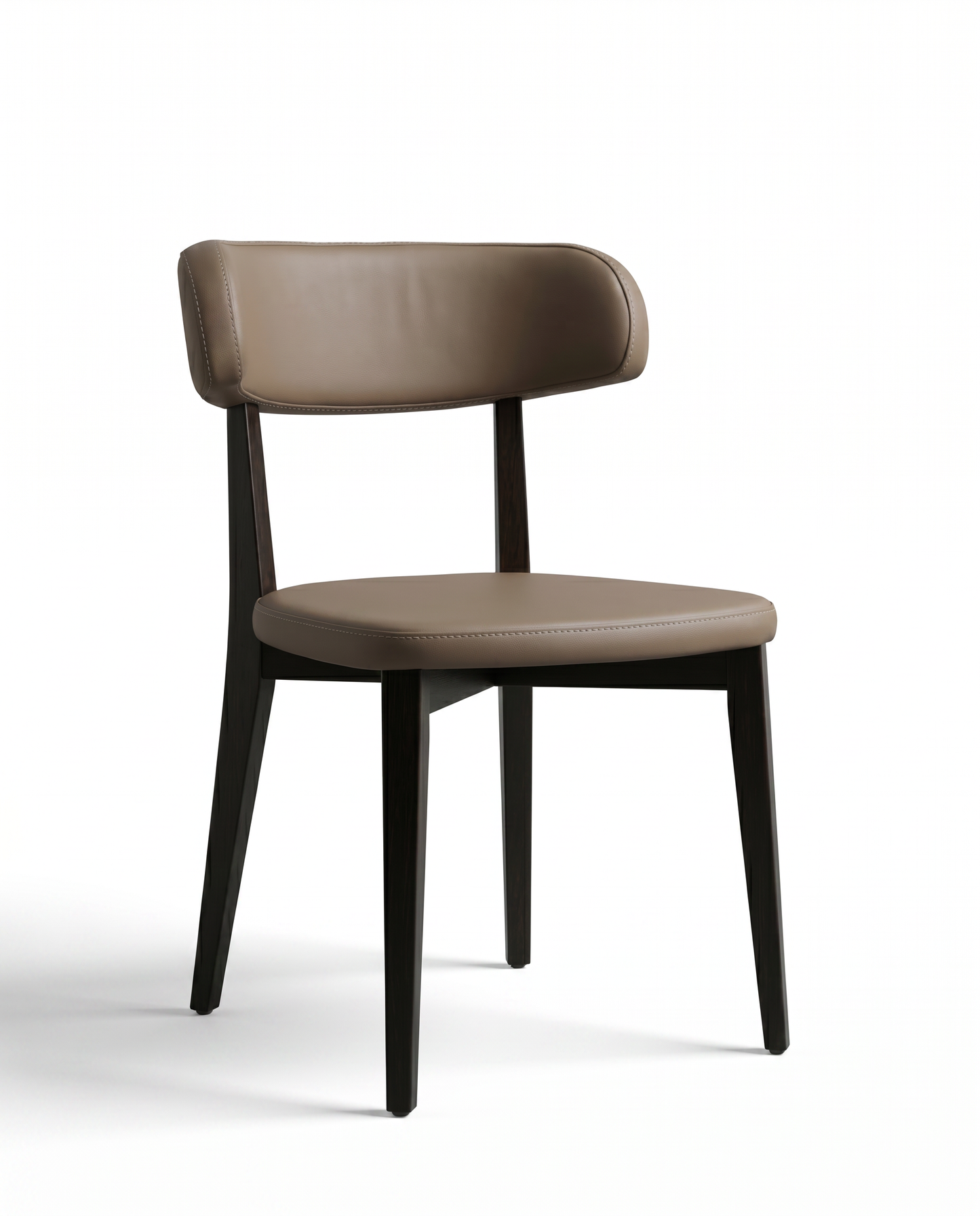 Marcus (EON-CH019) - Taupe Leather Minimalist Dining Chair