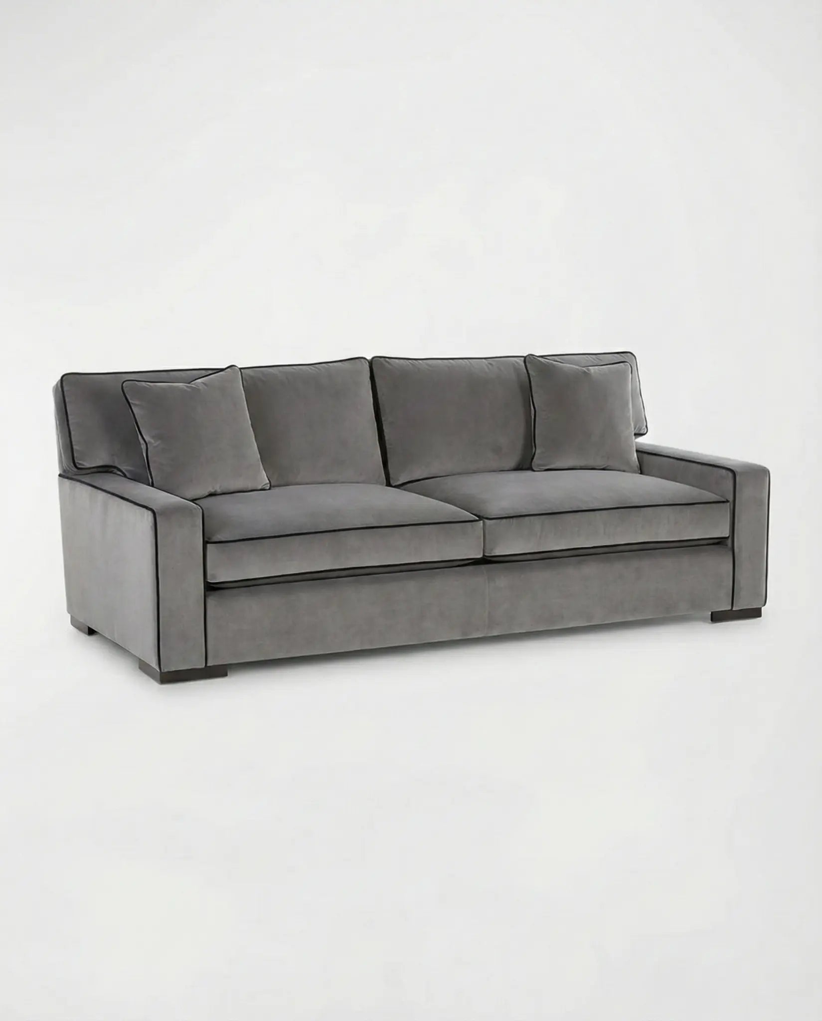 EON-SF006 Grafton Velvet Sofa - 3/4 Angle Grey Background