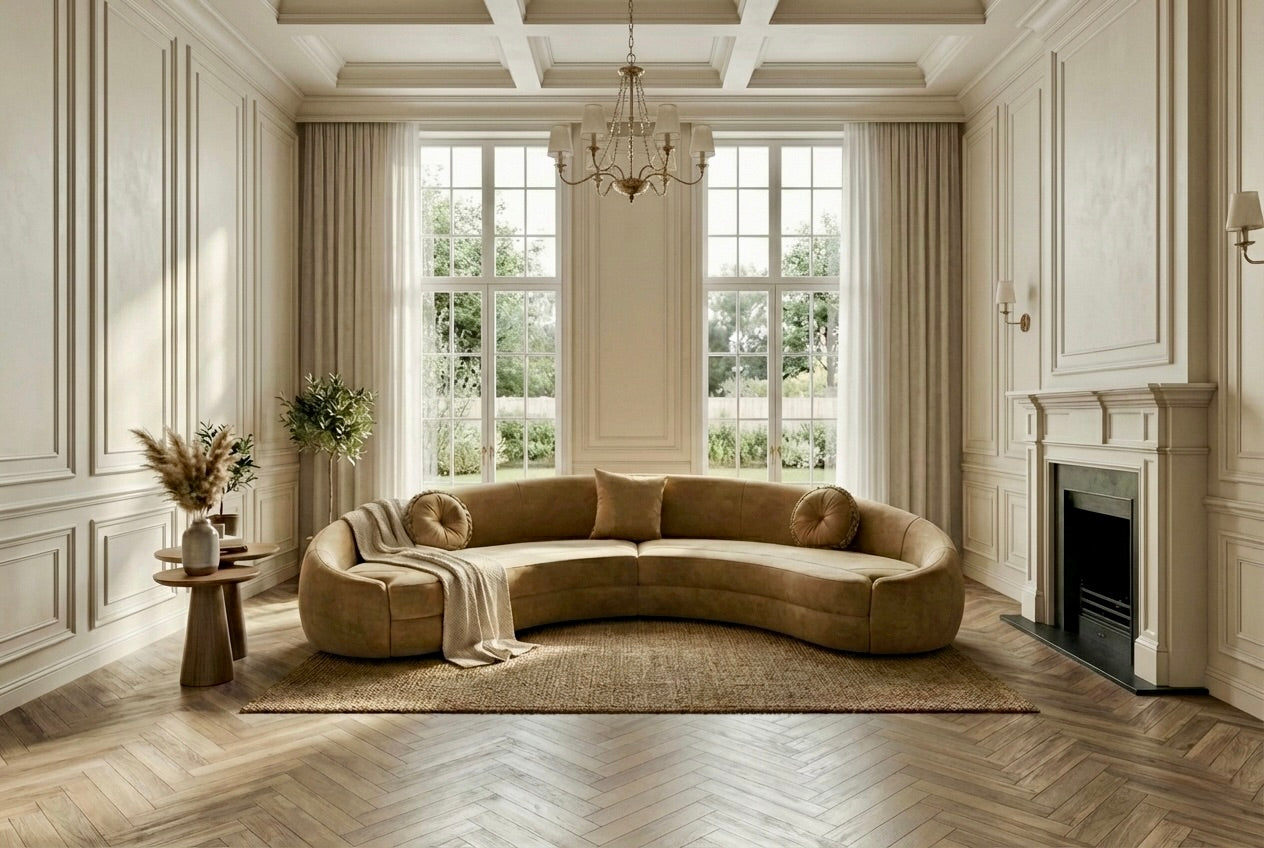 EON-SF014 Amber Curved Sectional - Country House No Table