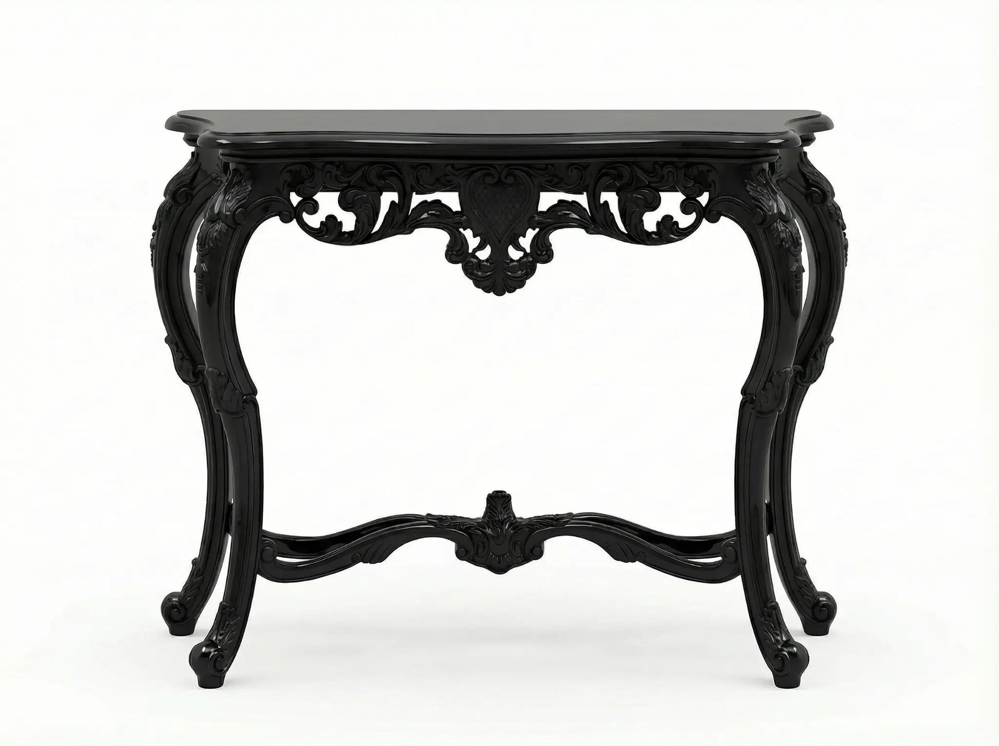 EON-CT001 Noir Console Table - Gloss Black Front