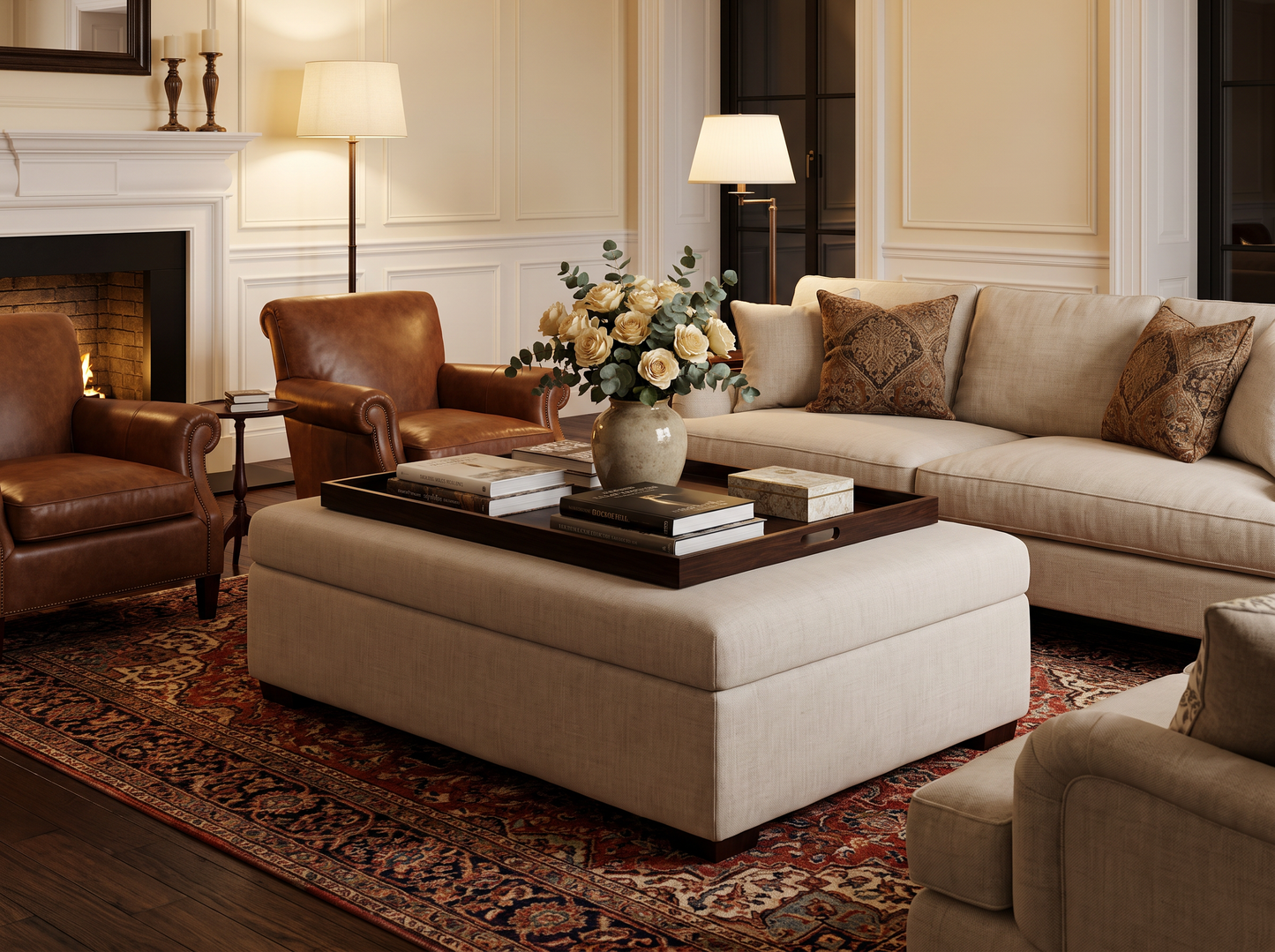 EON-BN010 Chester Storage Ottoman - Lifestyle Living Room