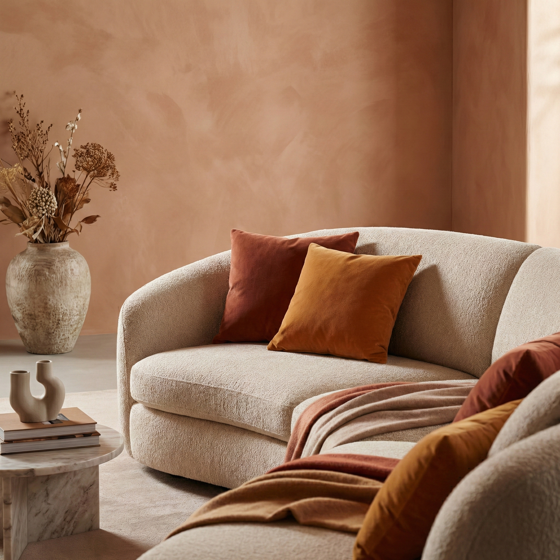 EON-SF010 Luna Curved Sectional - Close-up Arm Lifestyle