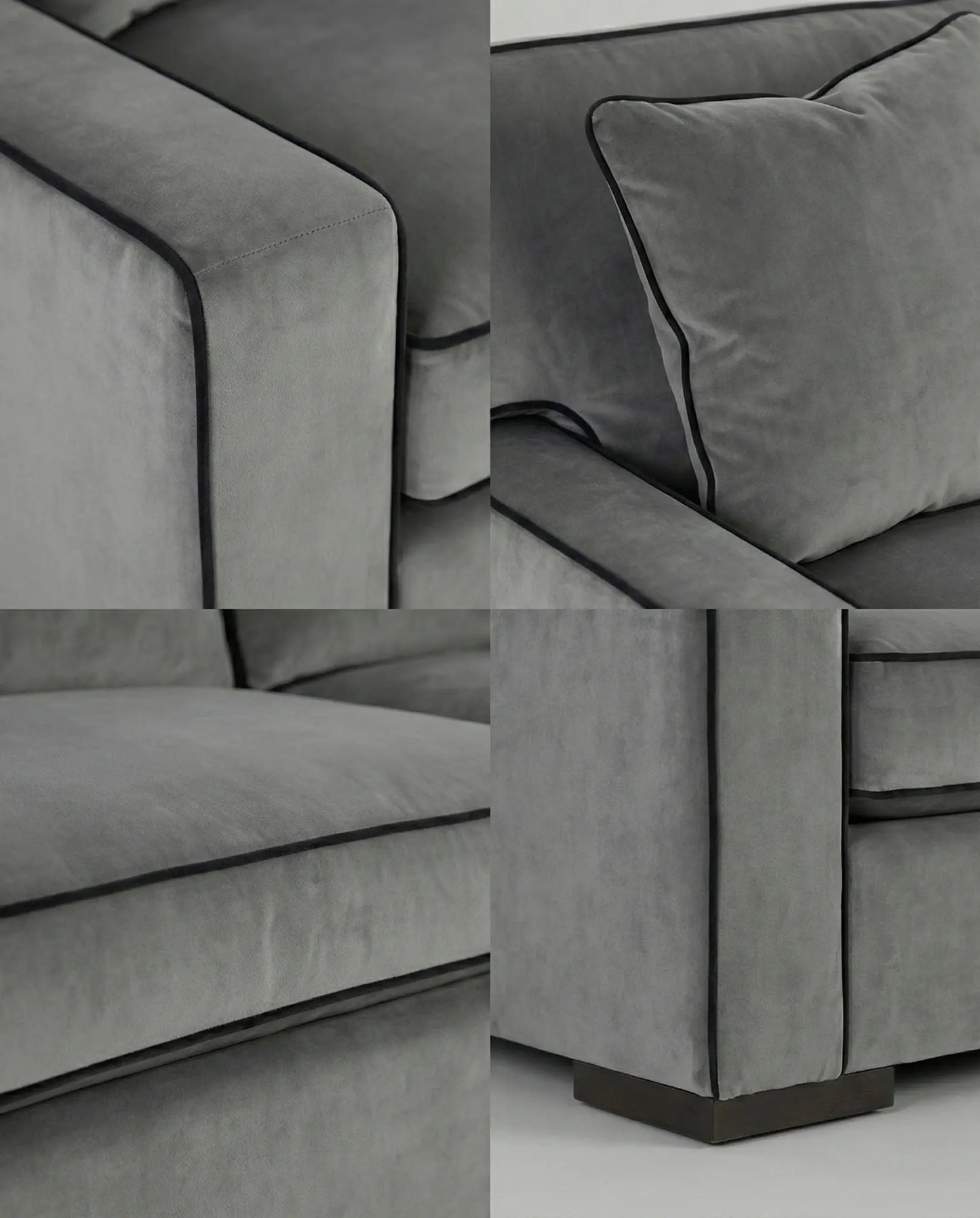 EON-SF006 Grafton Velvet Sofa - Detail Collage 4-Panel