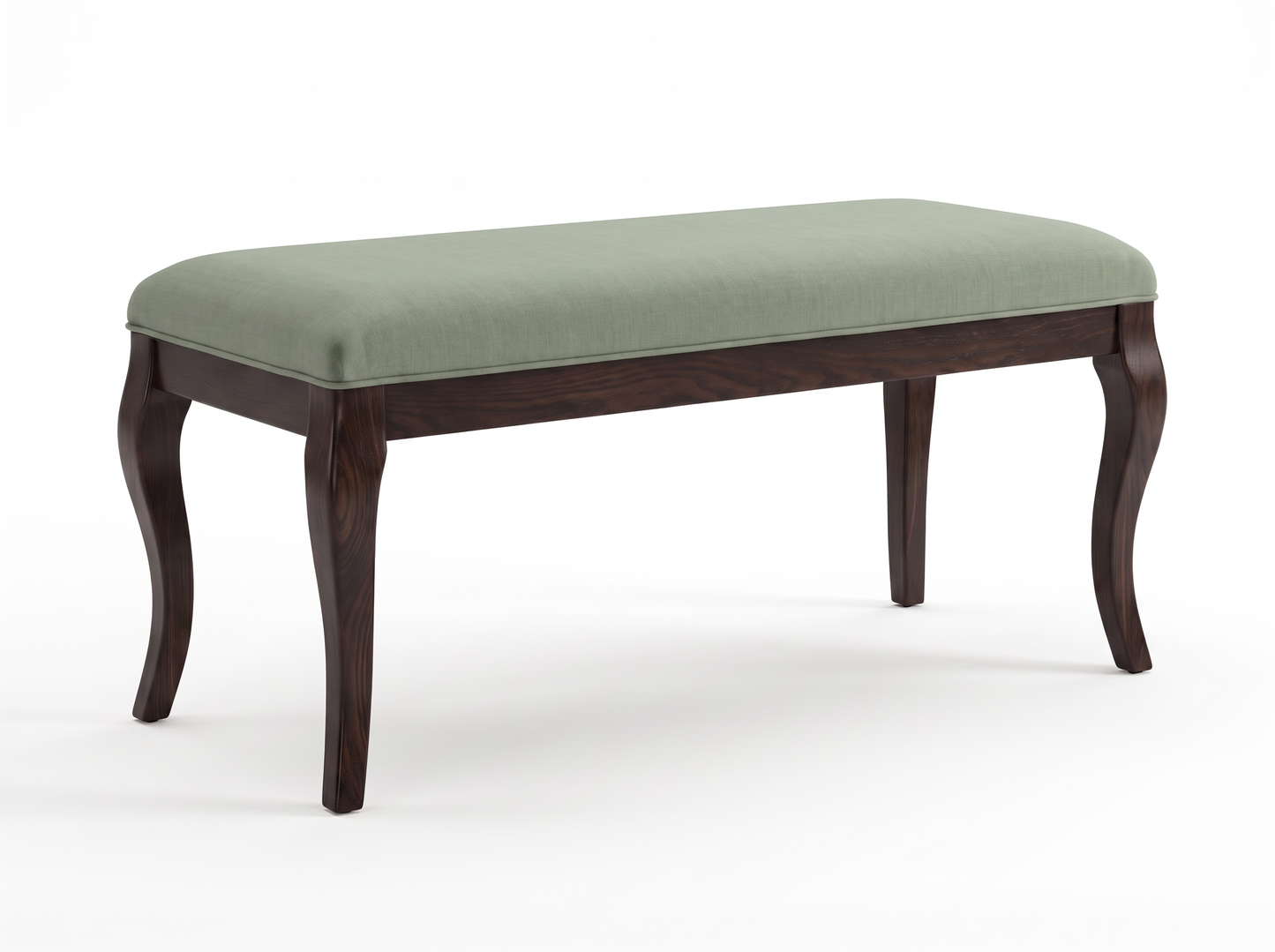 EON-BN011 Cecile Cabriole Bench - Sage Green