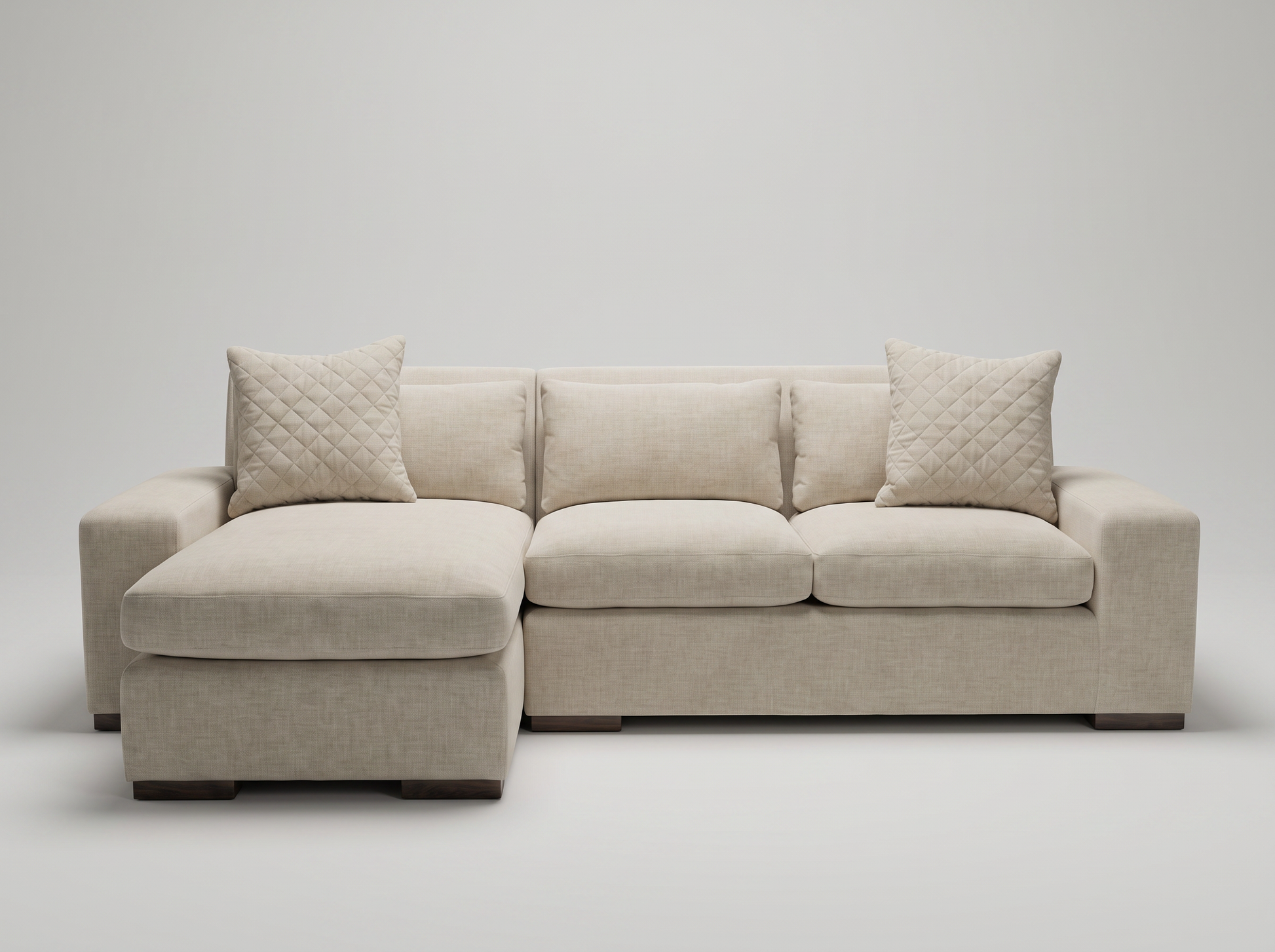EON-SF012 Ivory Chaise Sectional - Front View