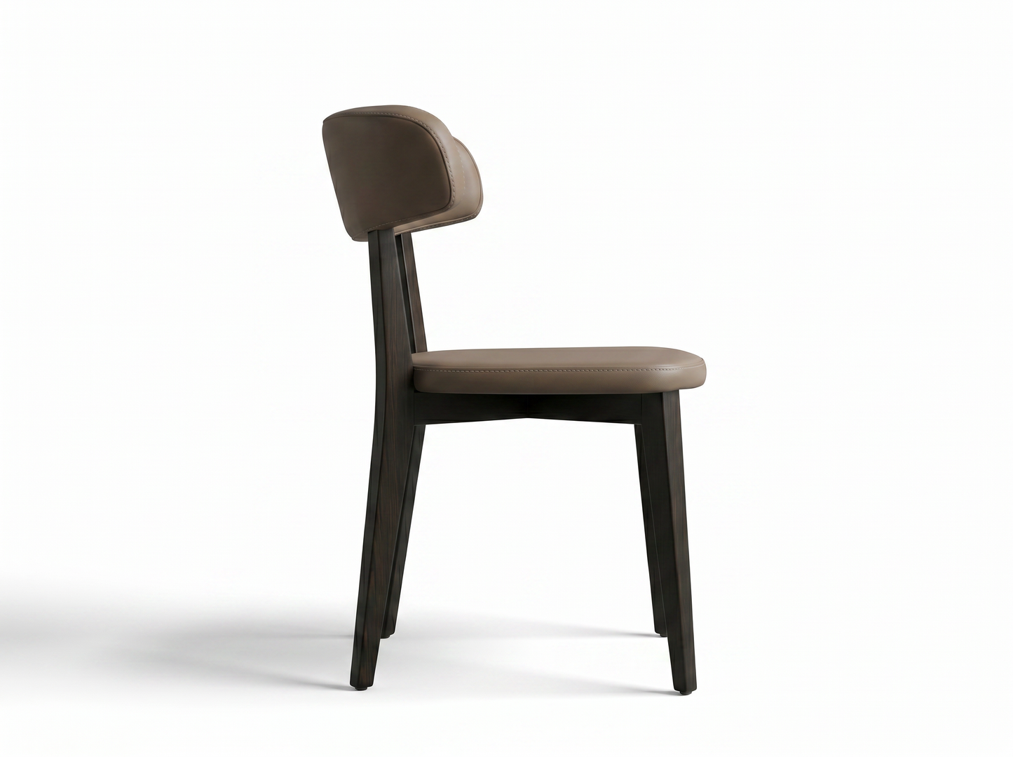 Marcus (EON-CH019) - Taupe Leather Minimalist Dining Chair