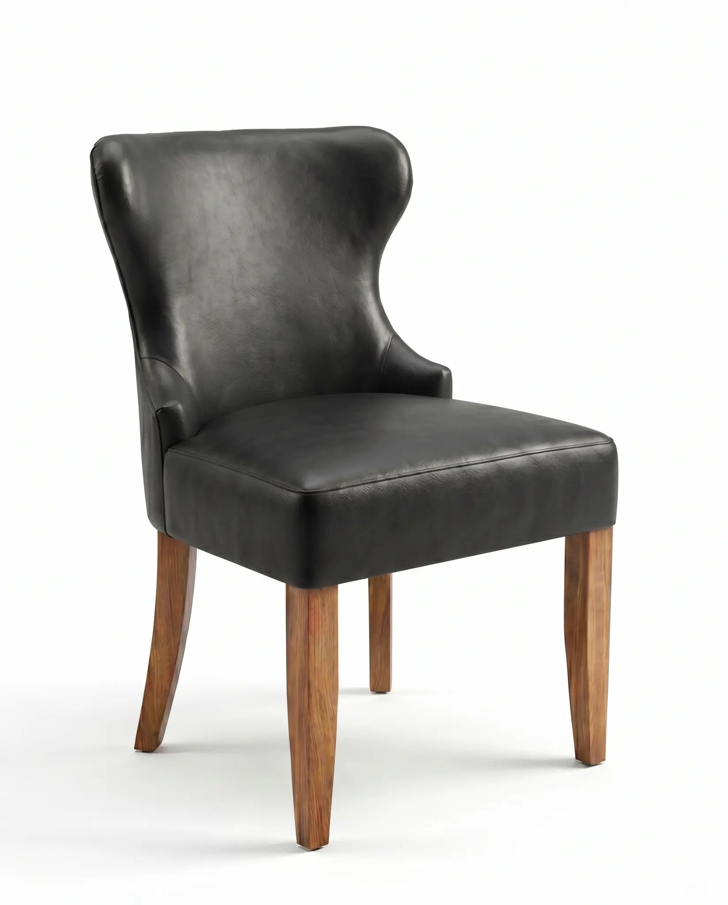 Dominic (EON-CH016) - Smooth Black Leather Modern Dining Chair