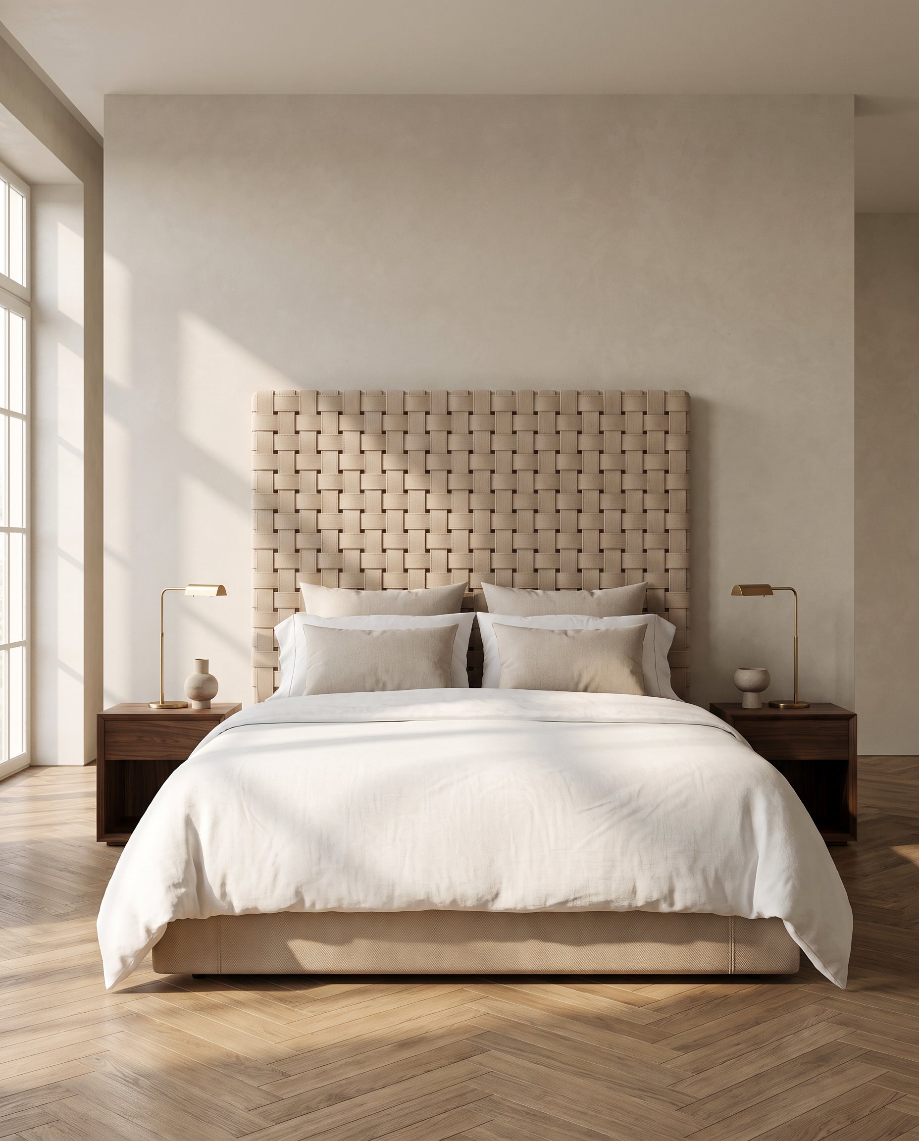 Alba upholstered headboard EON-HB144 – bedroom lifestyle view