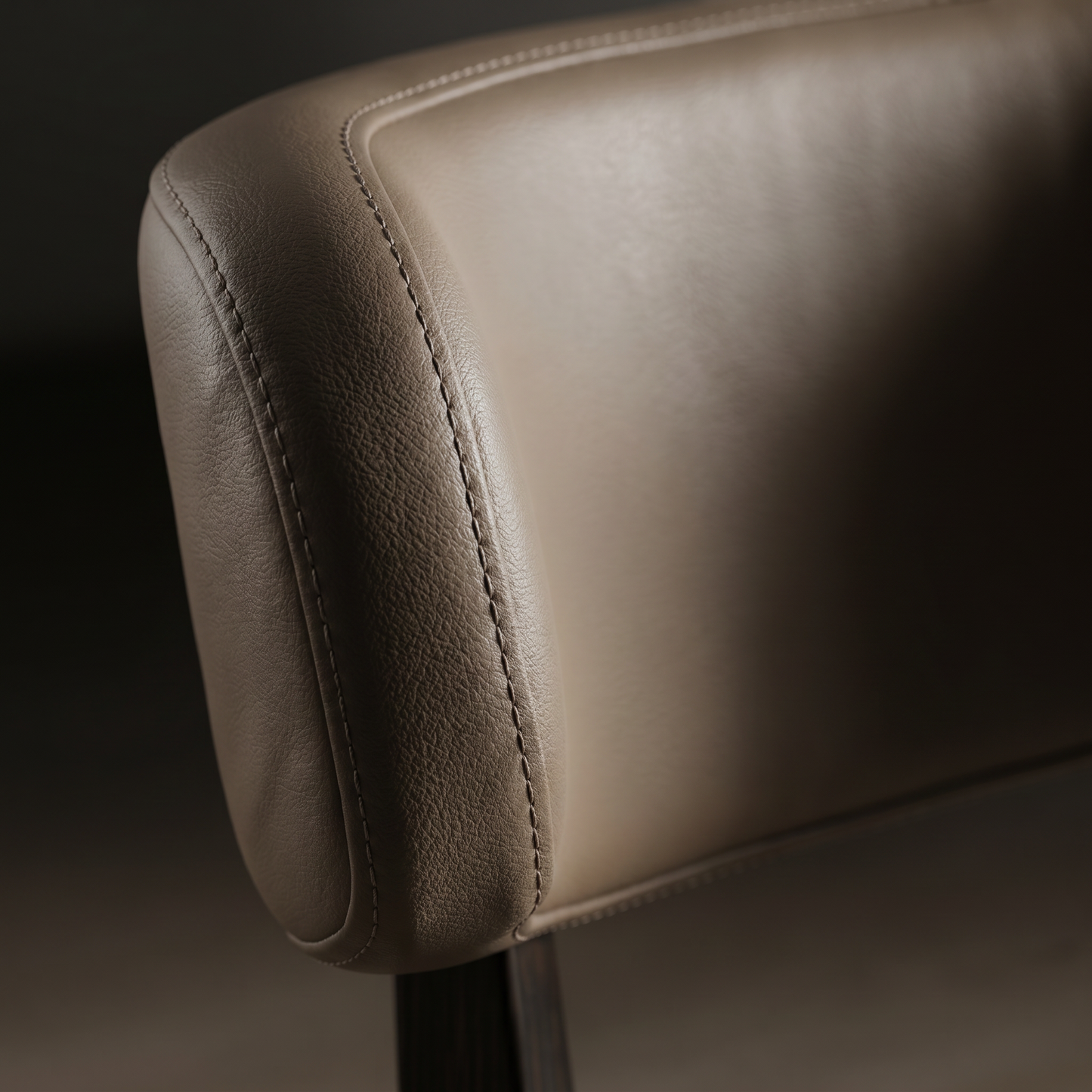 Marcus (EON-CH019) - Taupe Leather Minimalist Dining Chair